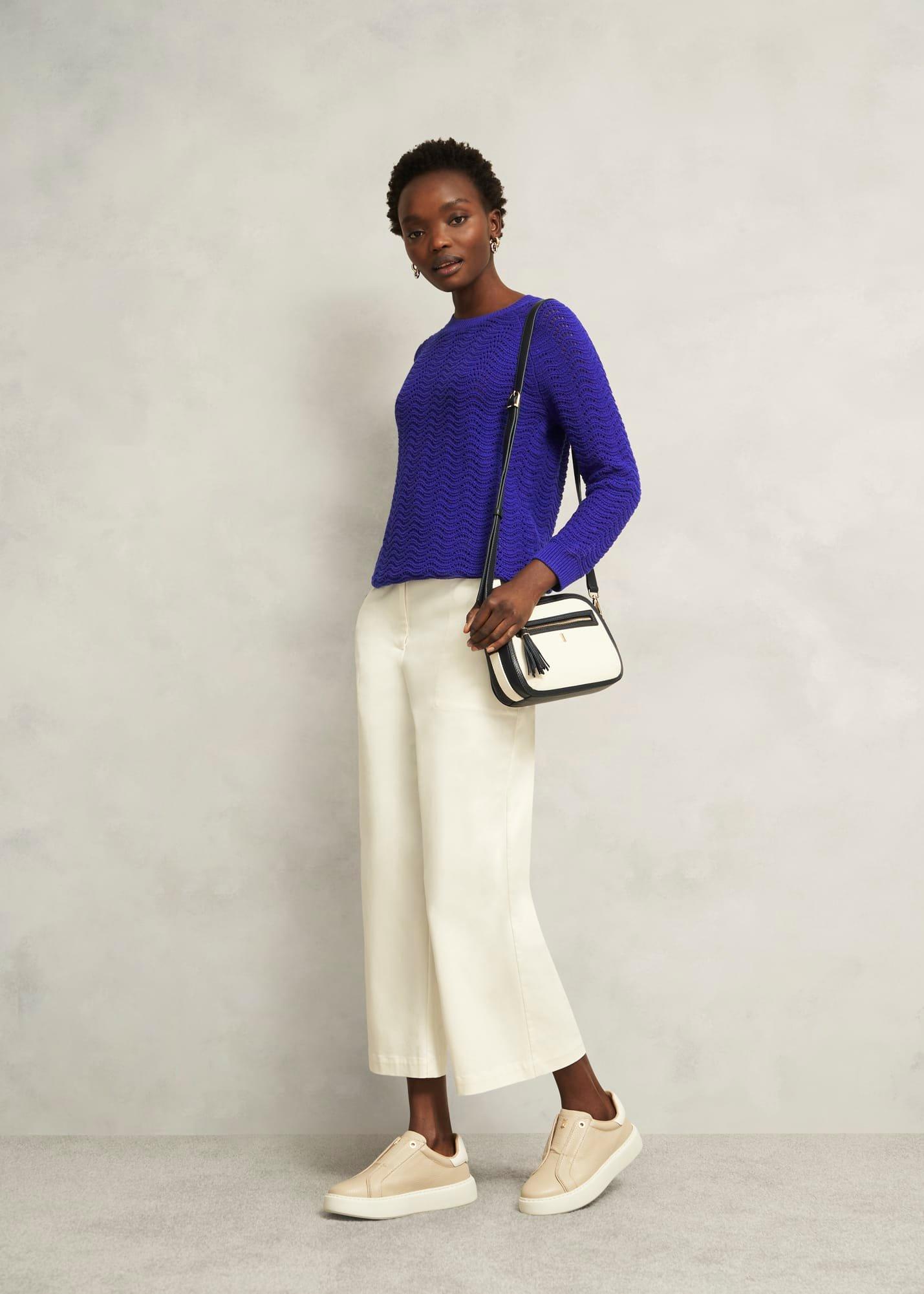 Lulu Cotton Jumper, Cobalt Blue, hi-res