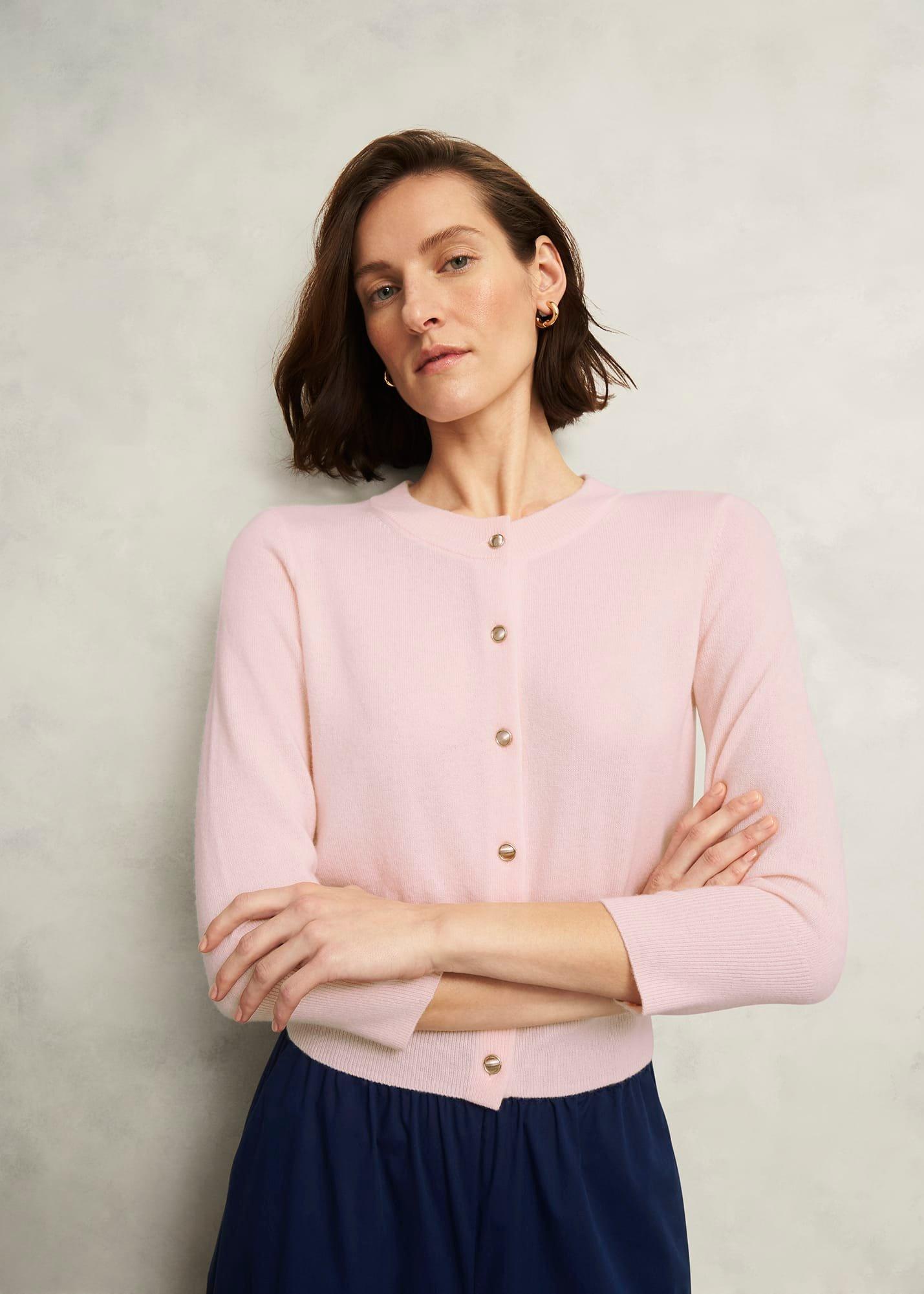 Pink Tresco Wool Cashmere Crew Neck Knitted Jumper