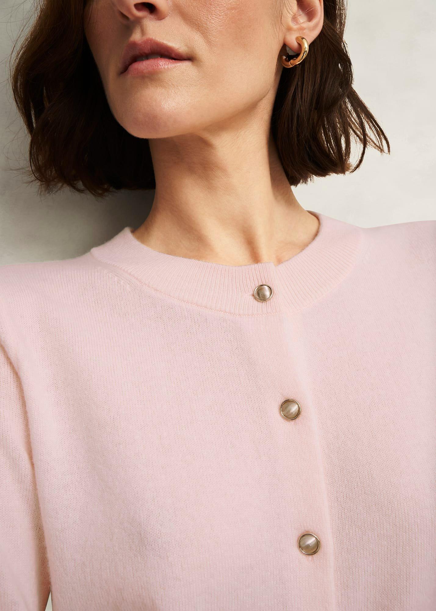 Pink Tresco Wool Cashmere Crew Neck Knitted Jumper, Pale Pink, hi-res