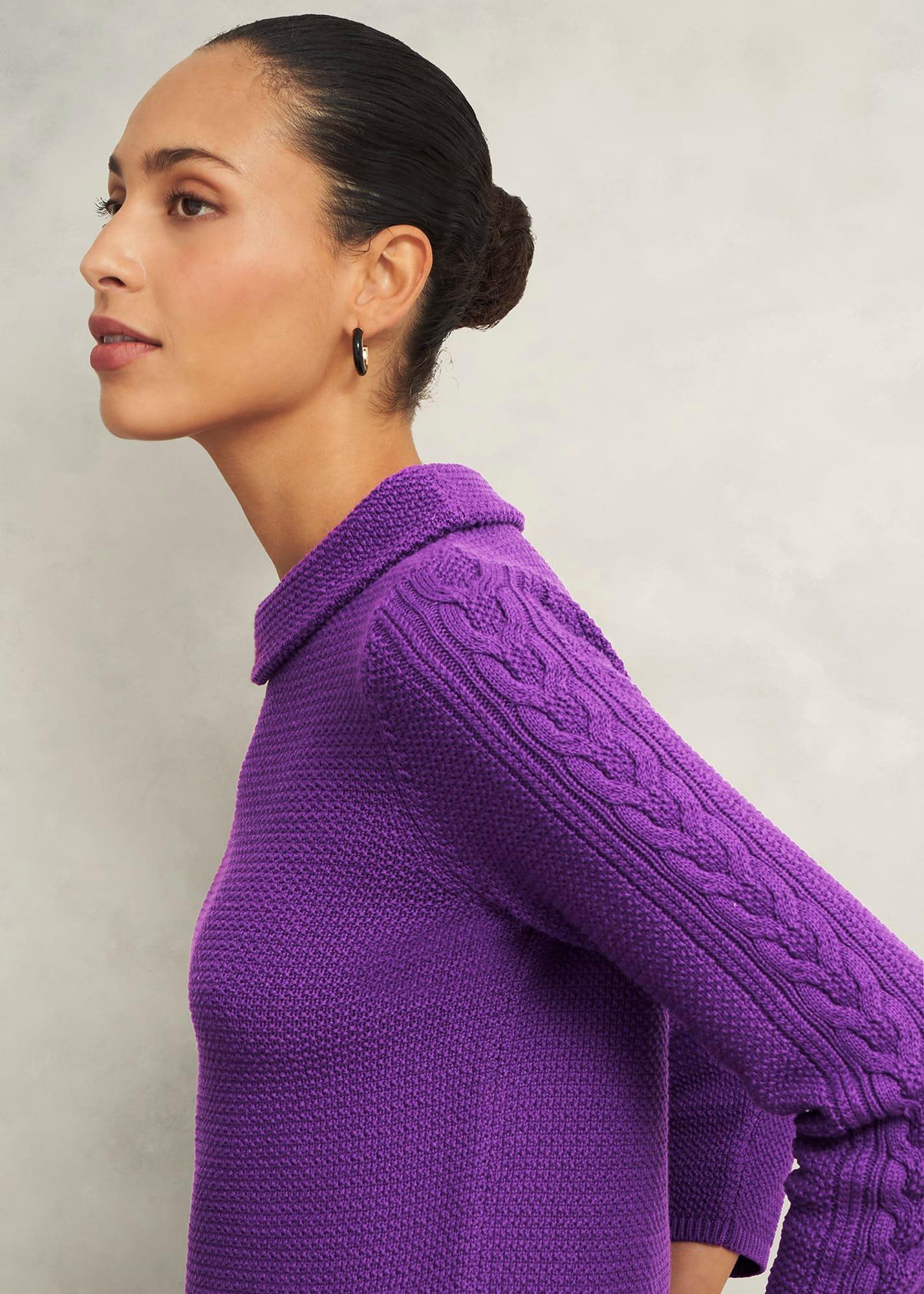 Camilla Cotton Jumper, Amaranth Purple, hi-res