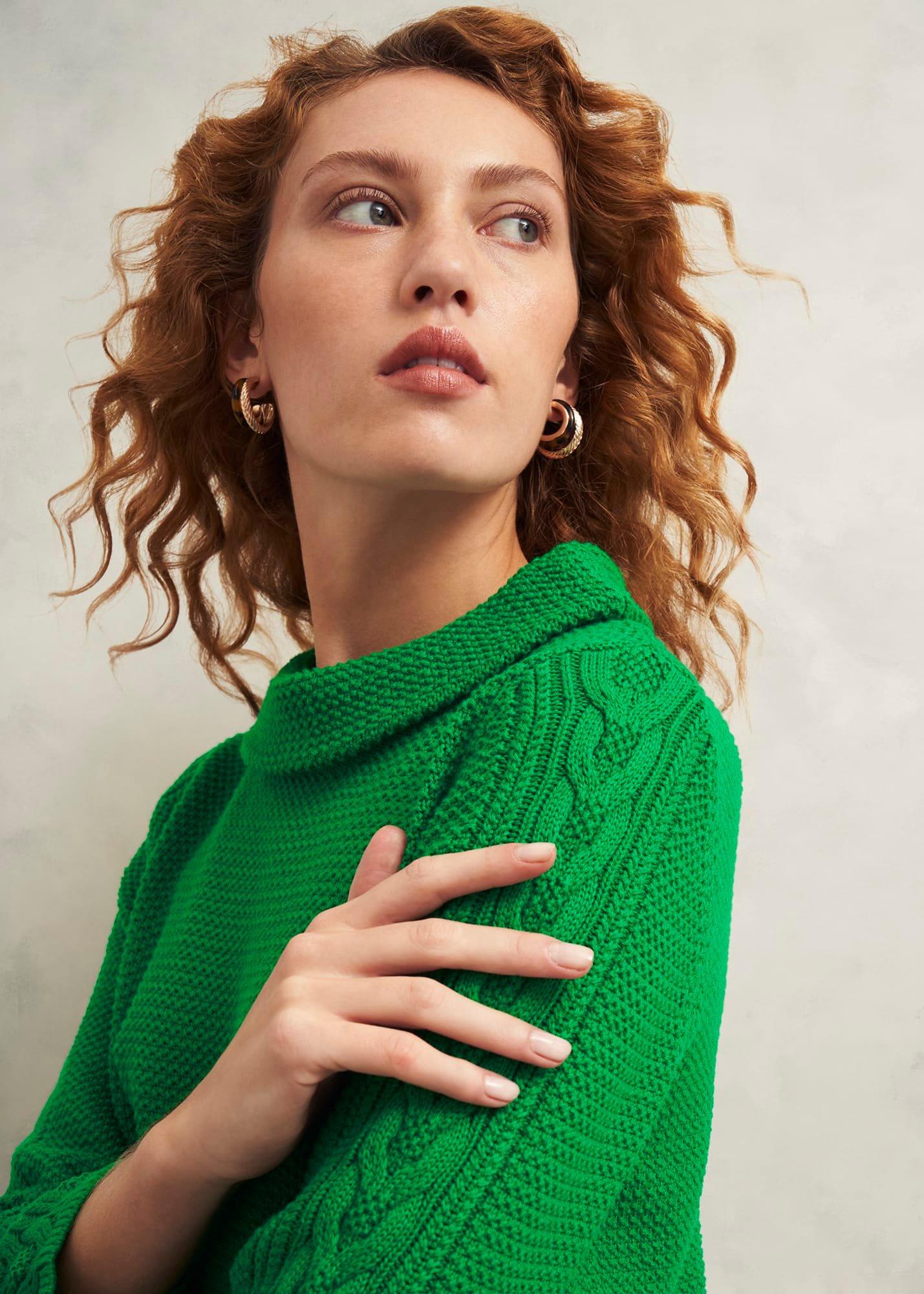 Camilla Cotton Jumper, Lush Green, hi-res