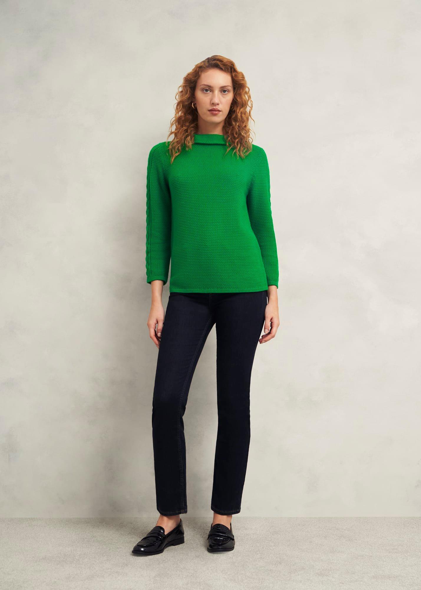 Camilla Cotton Jumper, Lush Green, hi-res