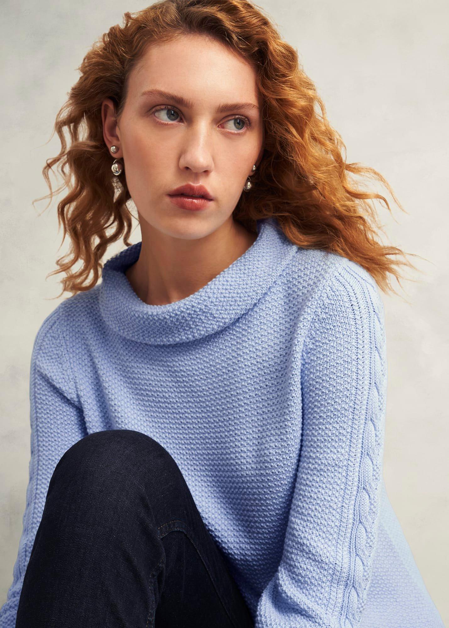 Camilla Cotton Jumper, Muscari Blue, hi-res