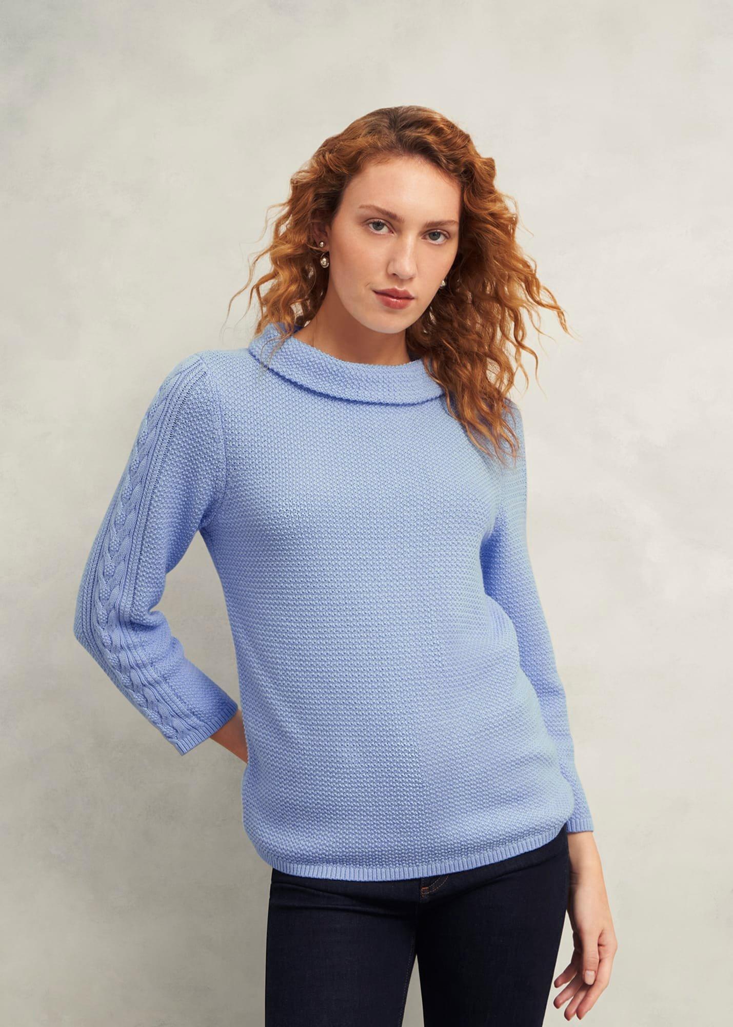 Camilla Cotton Jumper, Muscari Blue, hi-res