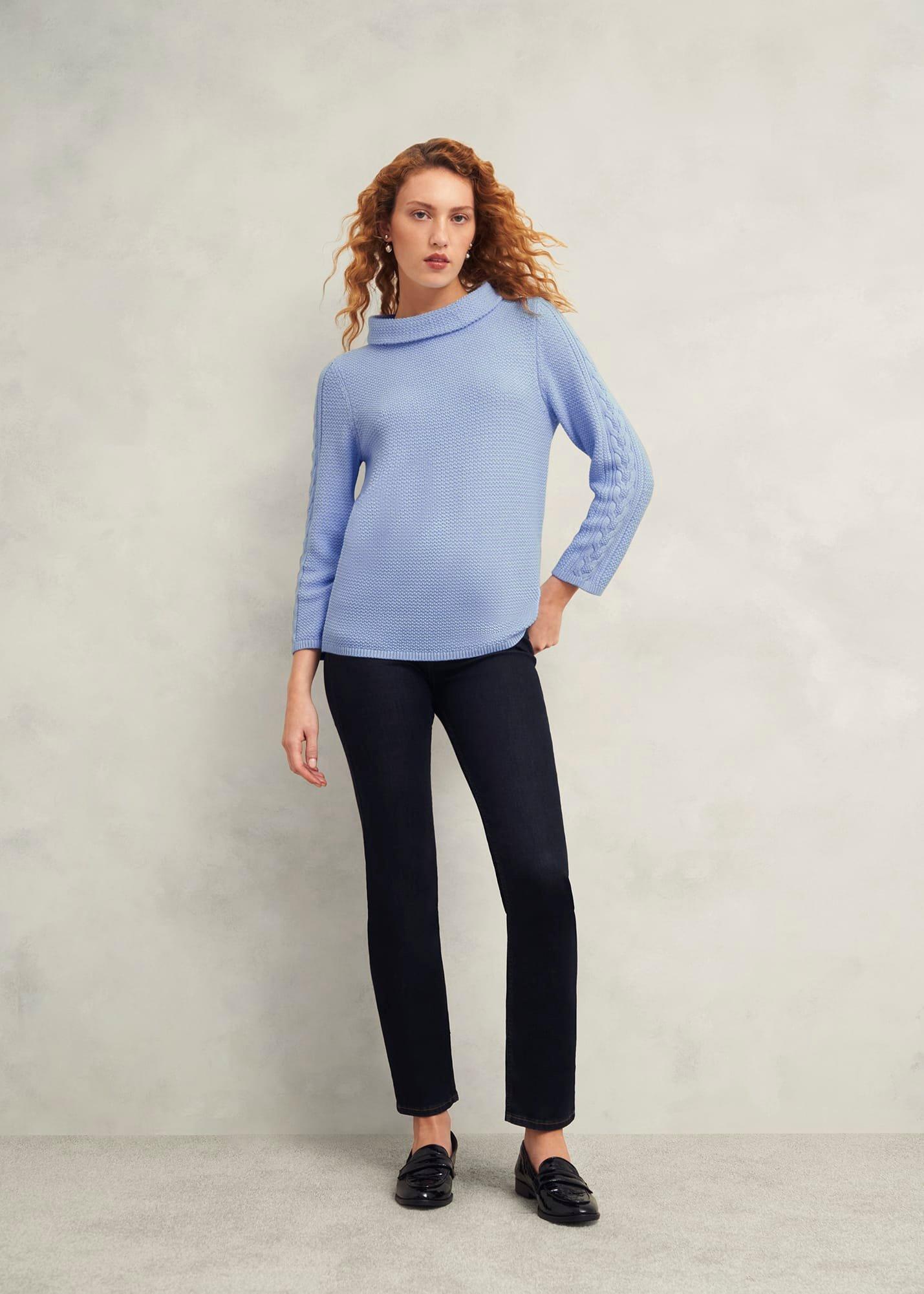Camilla Cotton Jumper, Muscari Blue, hi-res