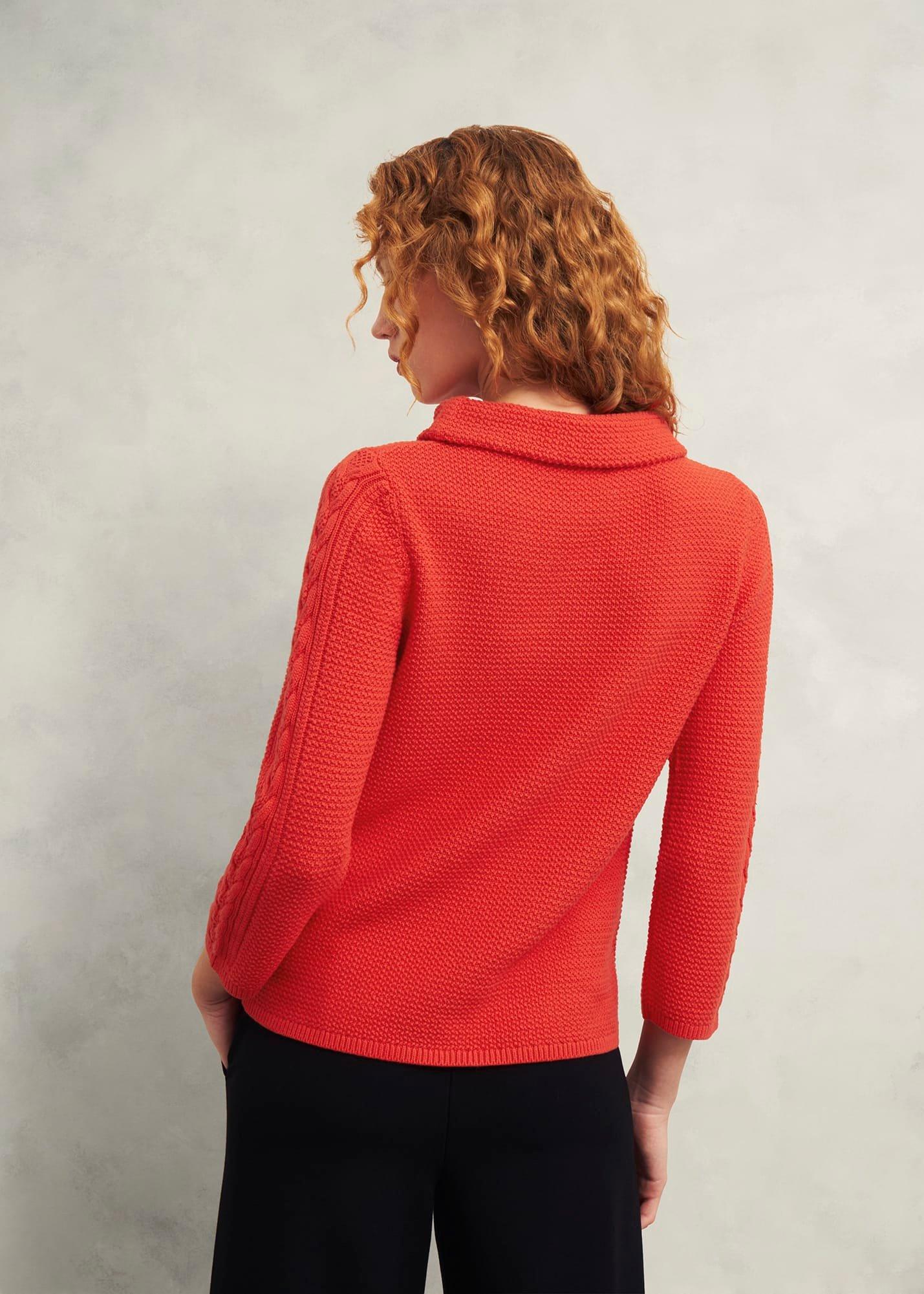 Camilla Cotton Jumper, Scarlet Red, hi-res