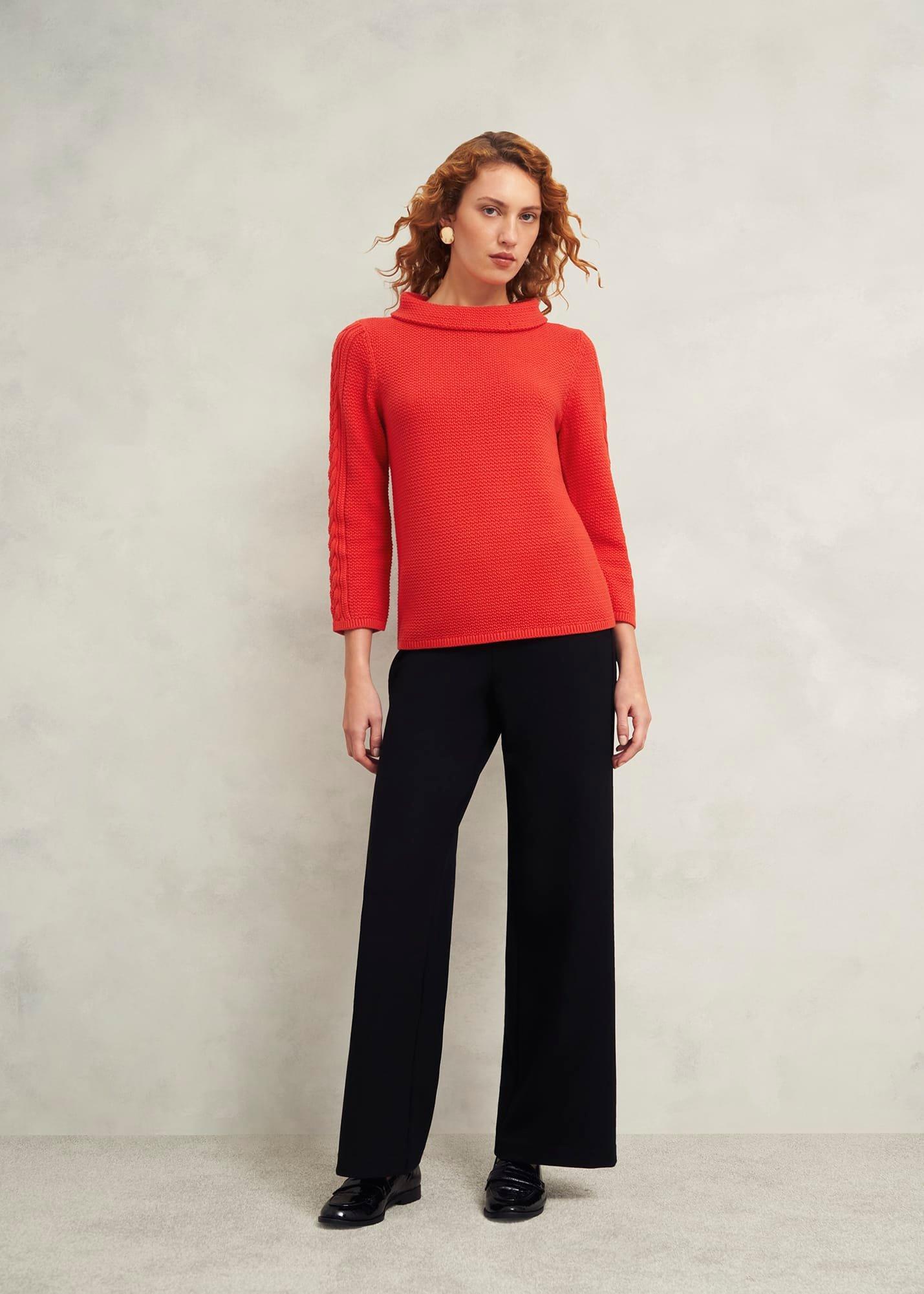 Camilla Cotton Jumper, Scarlet Red, hi-res