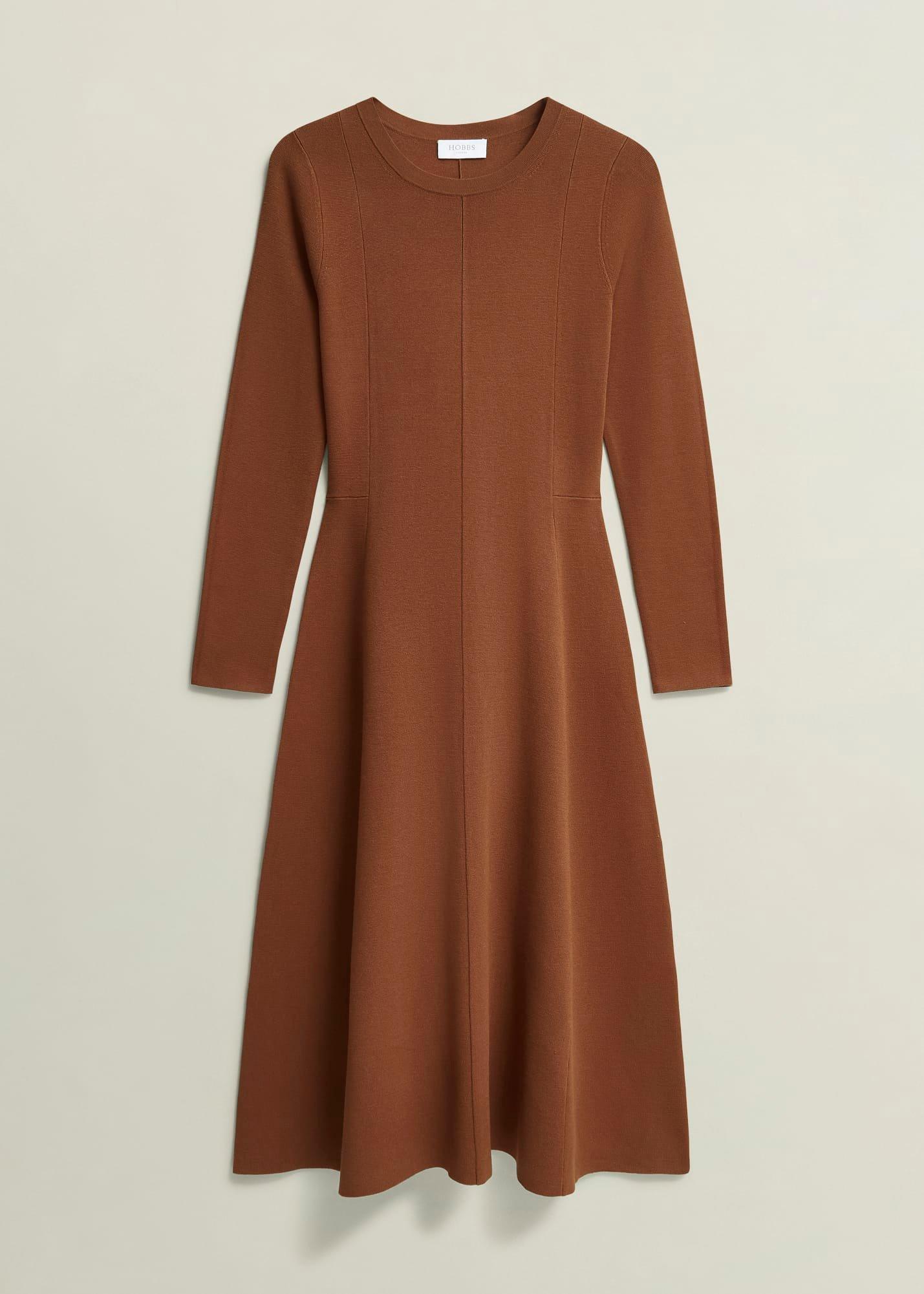 Liza Knitted Dress, Toffee, hi-res