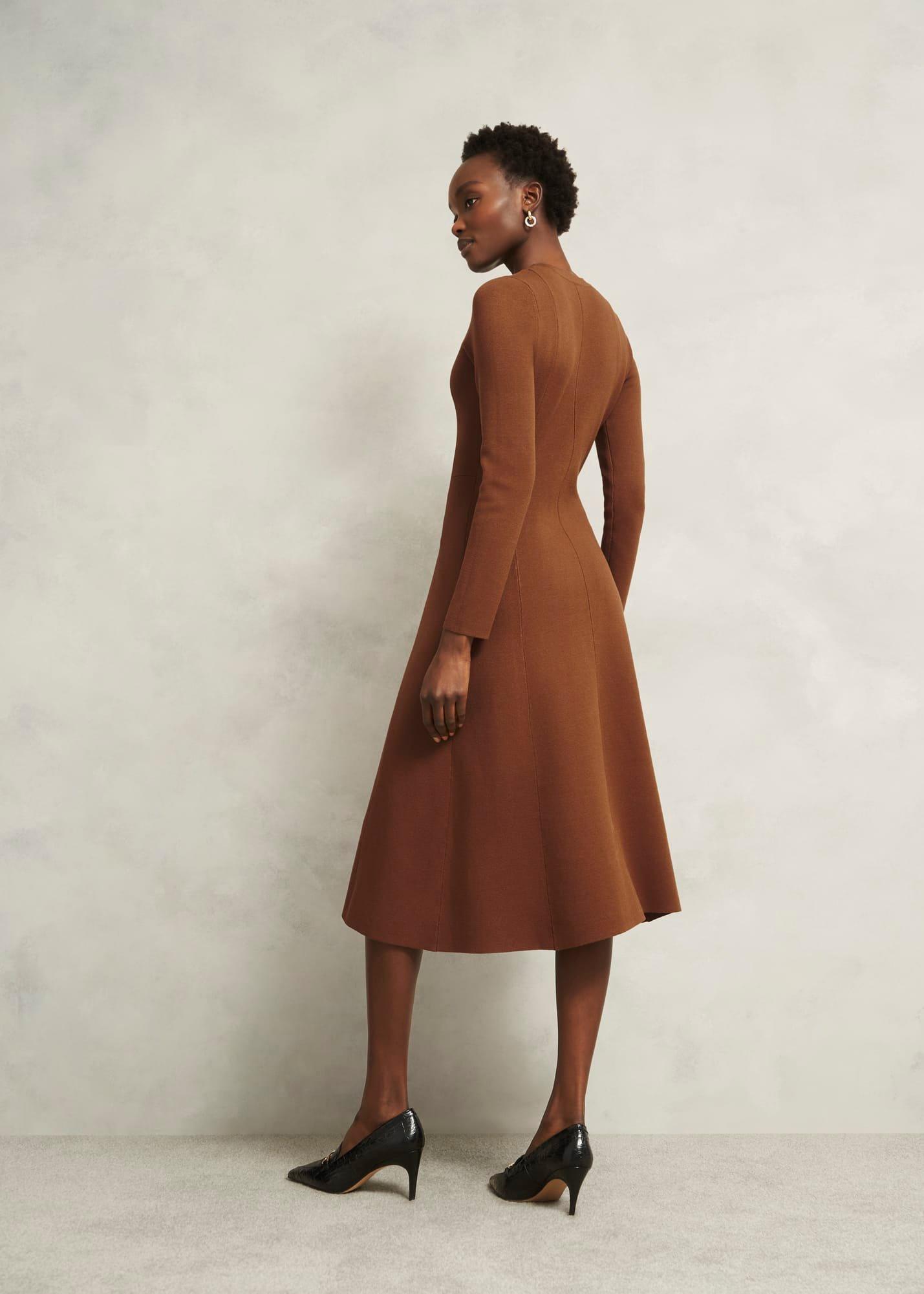 Liza Knitted Dress, Toffee, hi-res