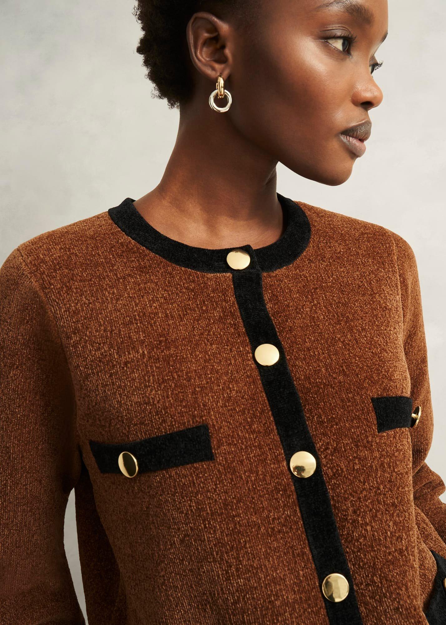 Bryony Knitted Jacket, Toffee Black, hi-res