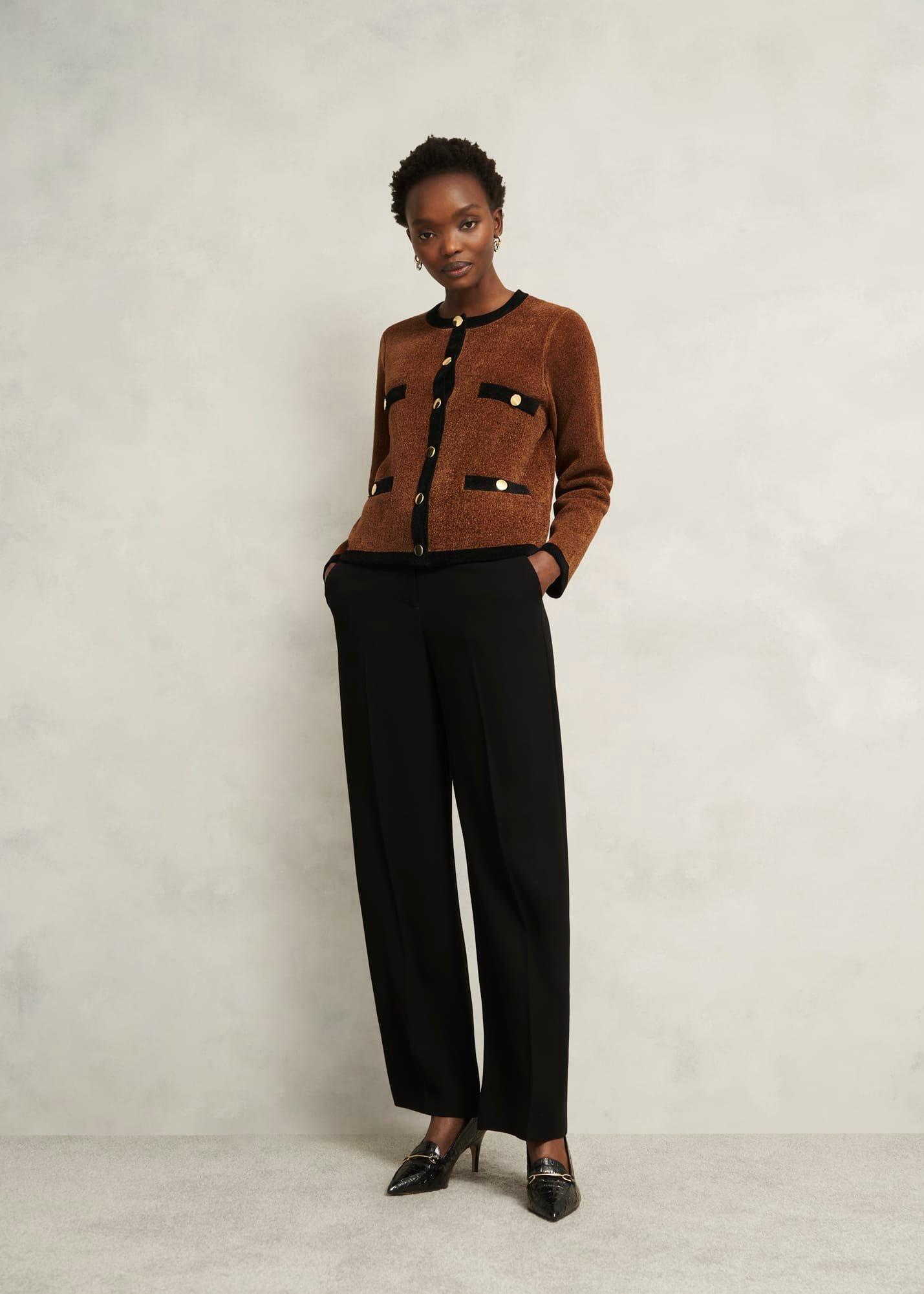 Bryony Knitted Jacket, Toffee Black, hi-res
