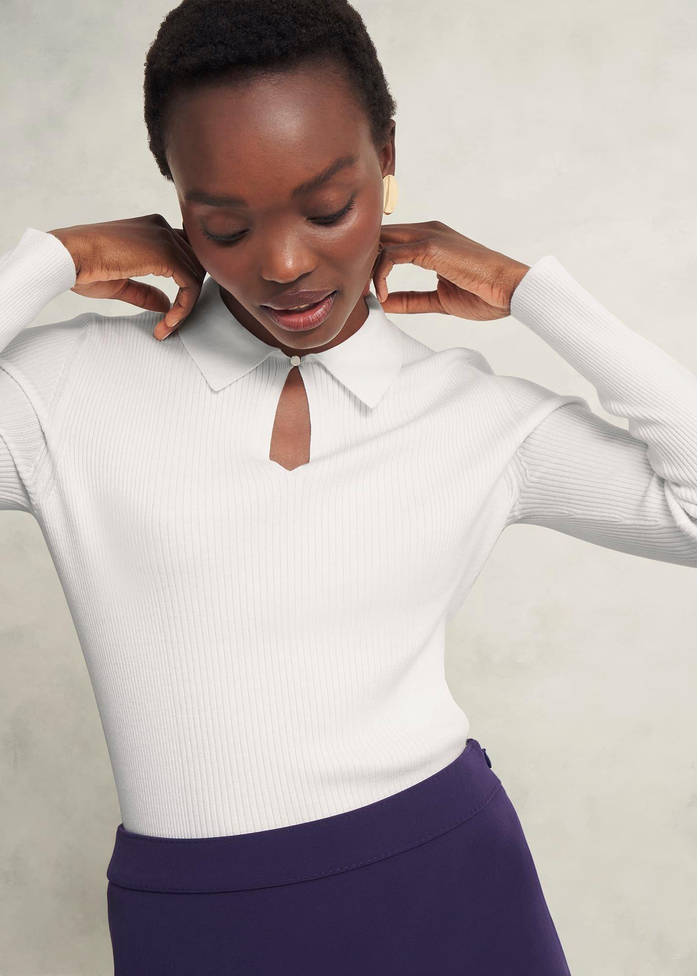 Sierra Knitted Shirt, Warm Ivory, hi-res