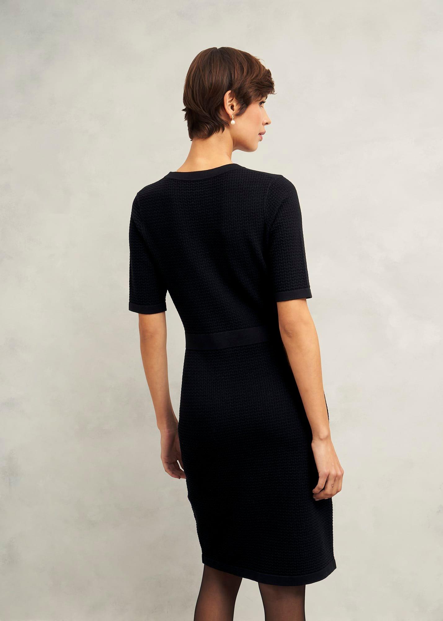 Petra Knitted Dress, Hobbs Black, hi-res