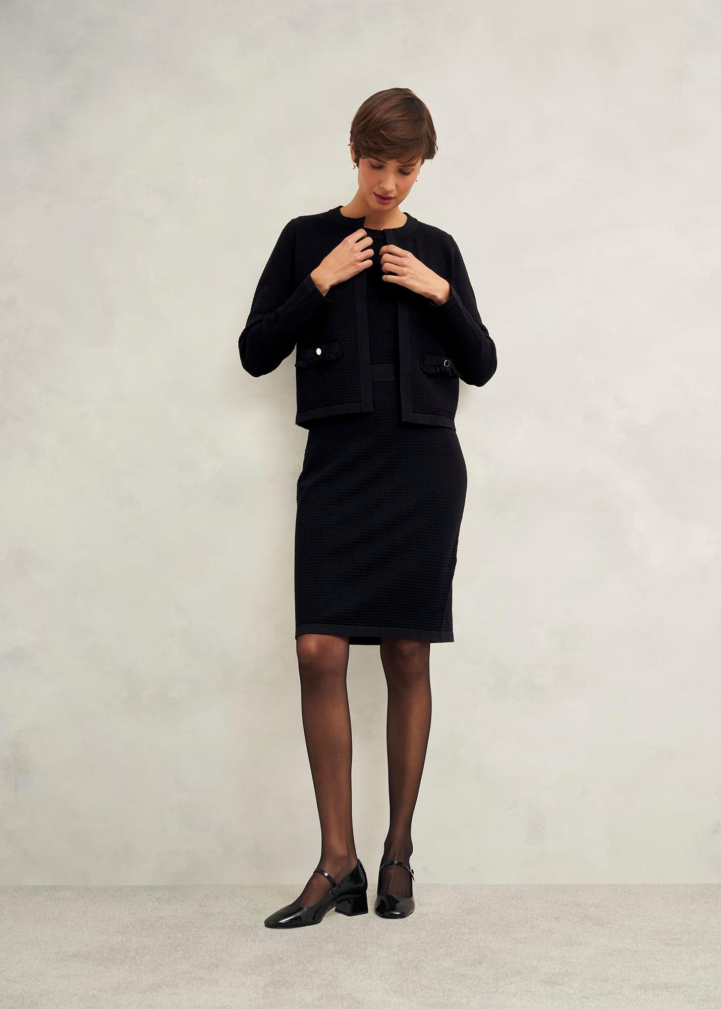 Petra Knitted Dress, Hobbs Black, hi-res