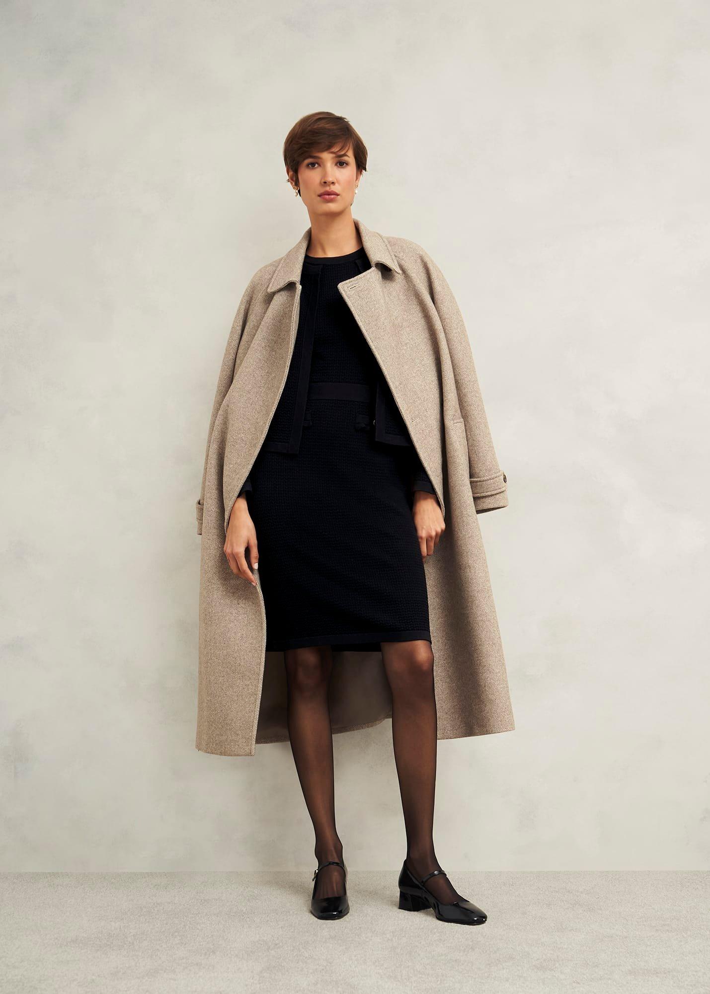 Petra Knitted Dress, Hobbs Black, hi-res