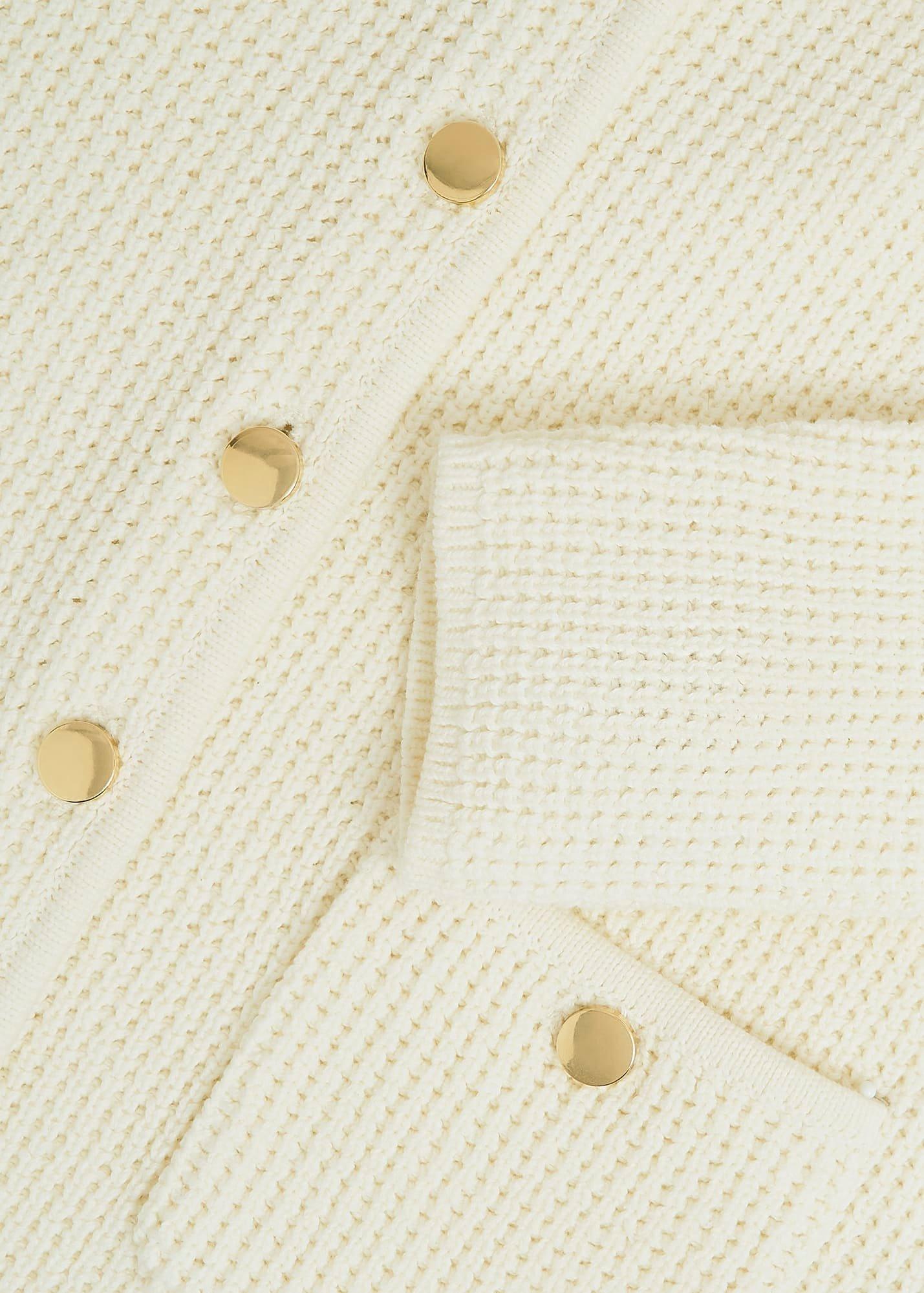 Adela Cotton Knitted Jacket , Warm Ivory, hi-res