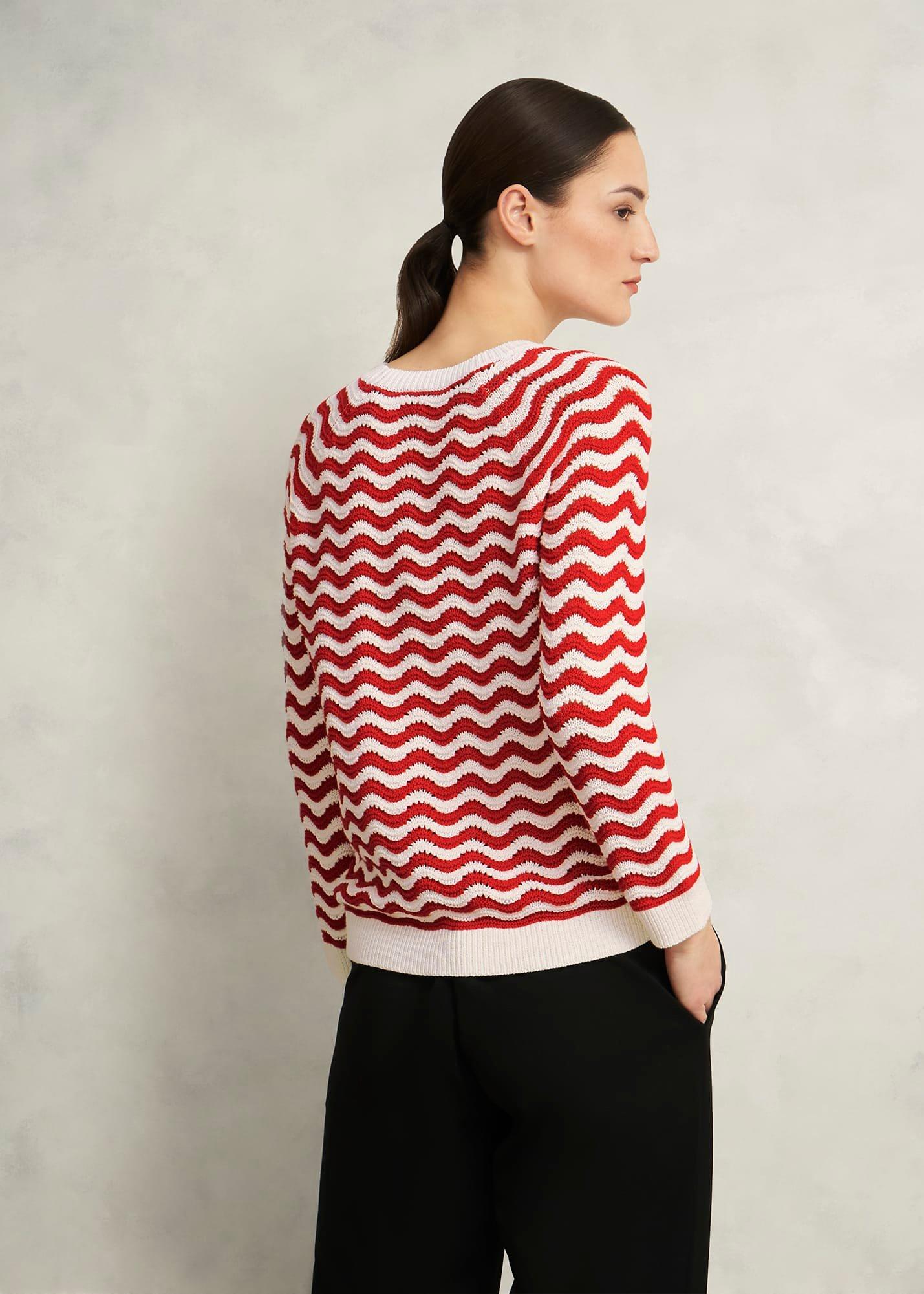 Lulu Cotton Jumper , Red Ivory, hi-res