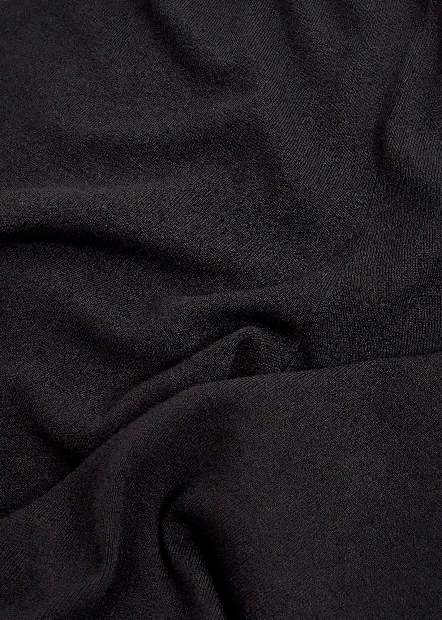 Black Harris Wide Leg Knitted Co-ord Trousers, Hobbs Black, hi-res