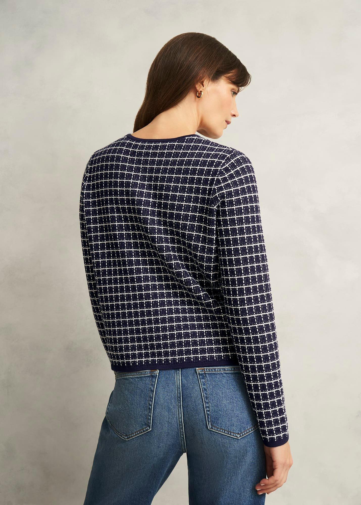 Enya Knitted Jacket, Midnight Ivory, hi-res