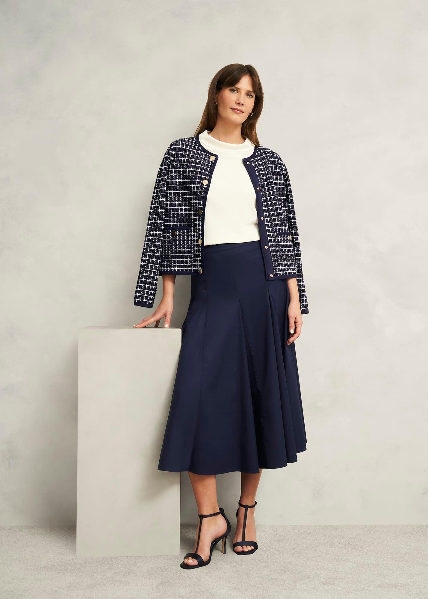 Enya Knitted Jacket, Midnight Ivory, hi-res