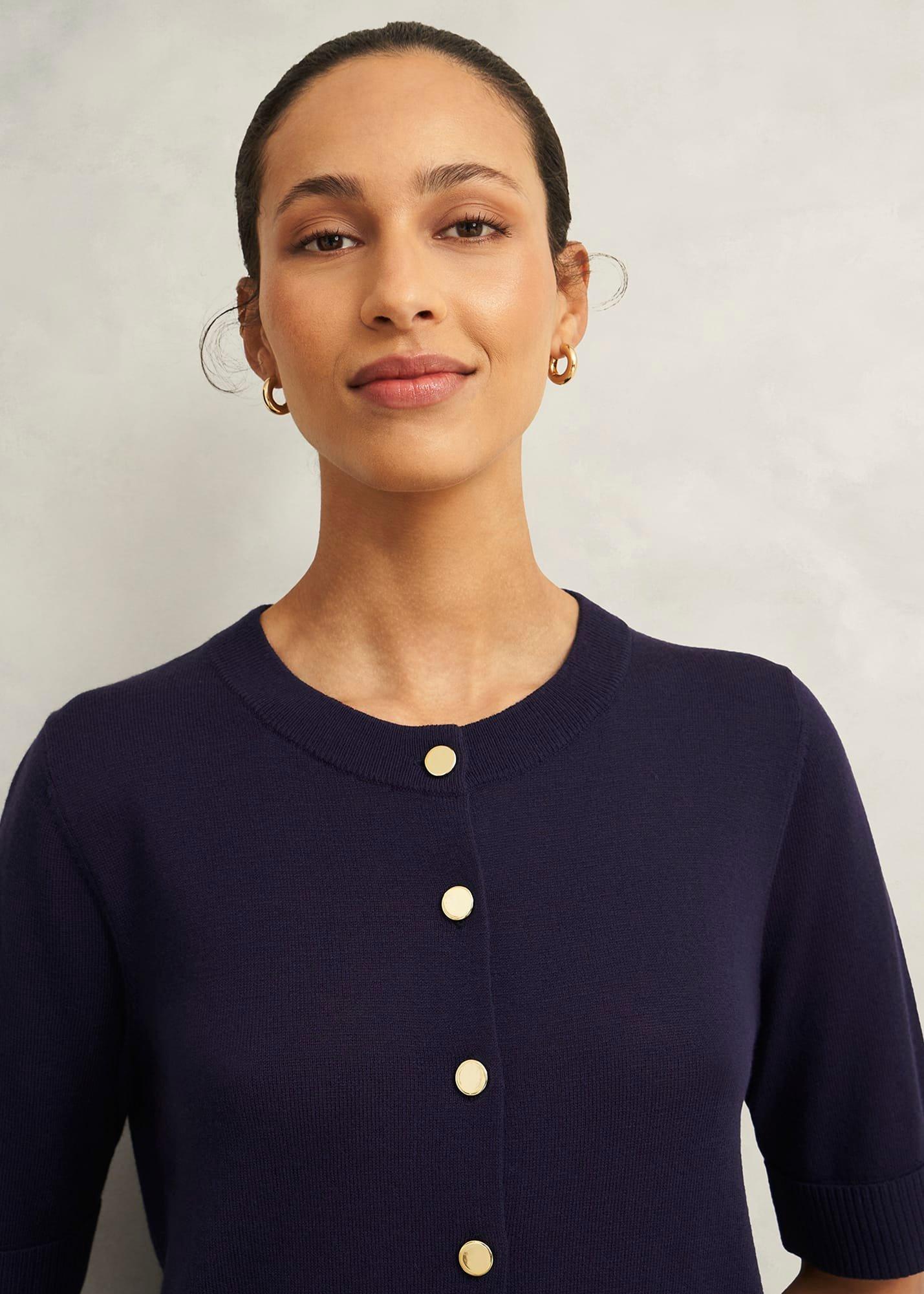 Leanne Cardigan With Wool, True Navy, hi-res