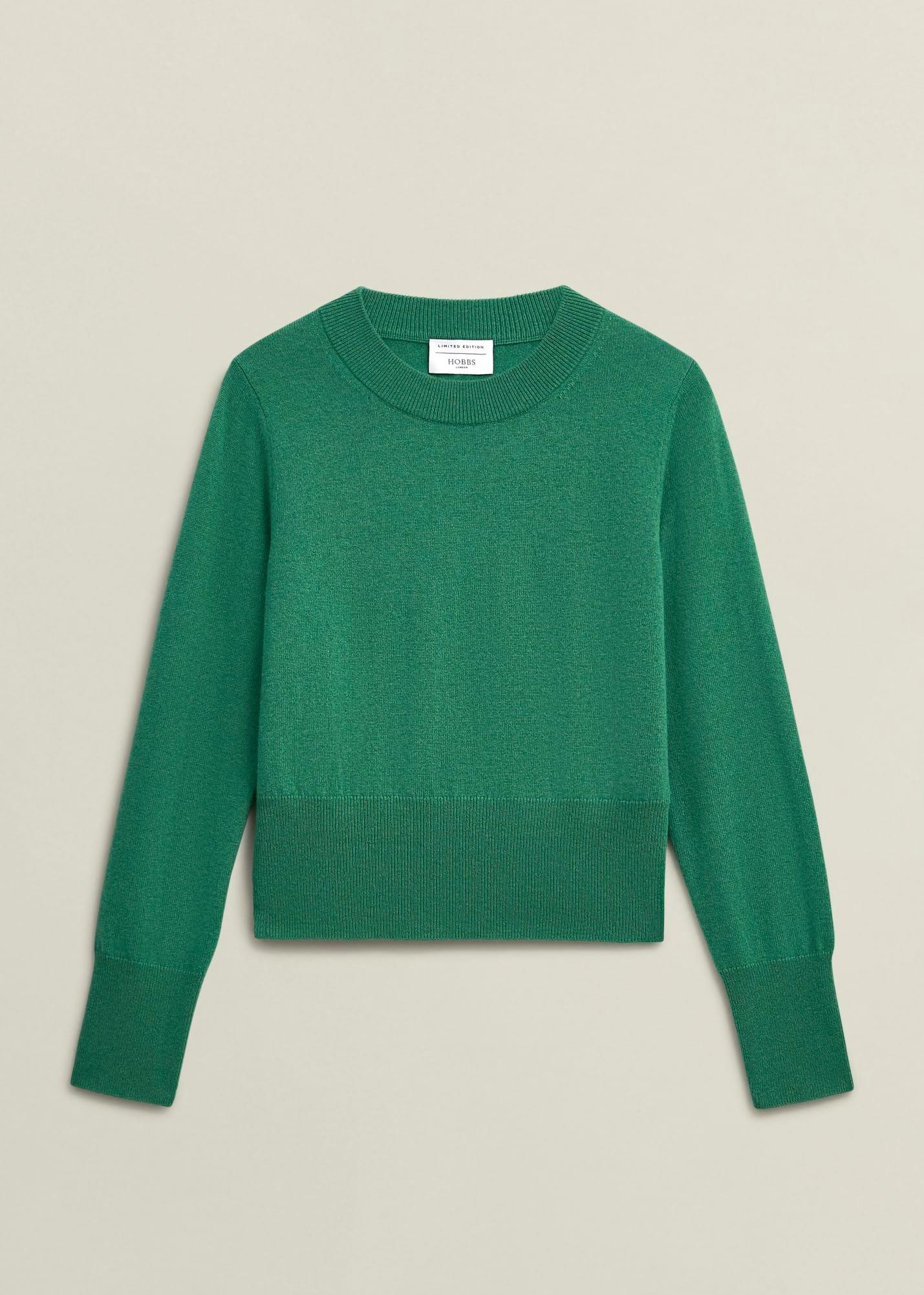 Tresco Wool Cashmere Jumper, Viridian Green, hi-res