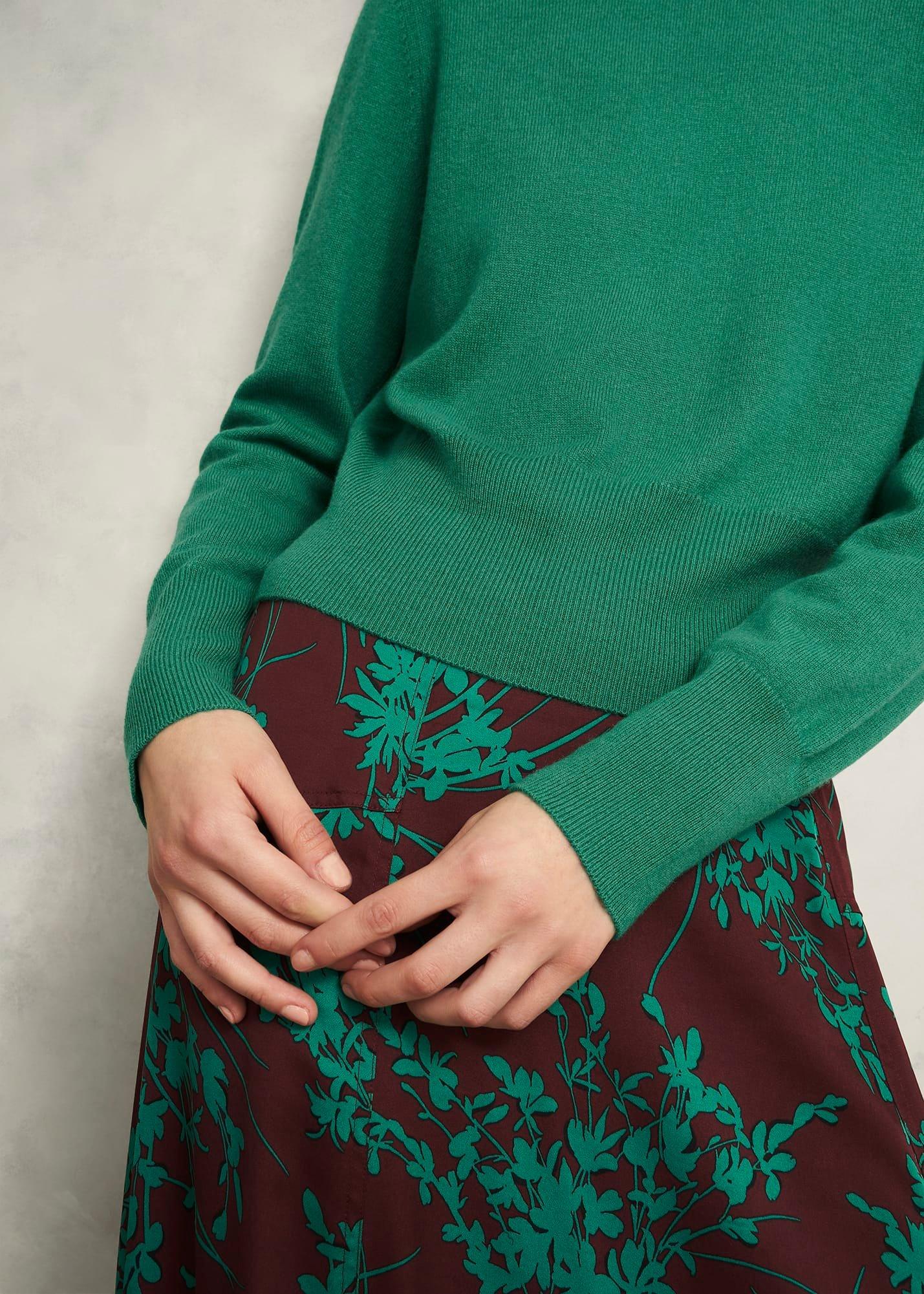 Tresco Wool Cashmere Jumper, Viridian Green, hi-res