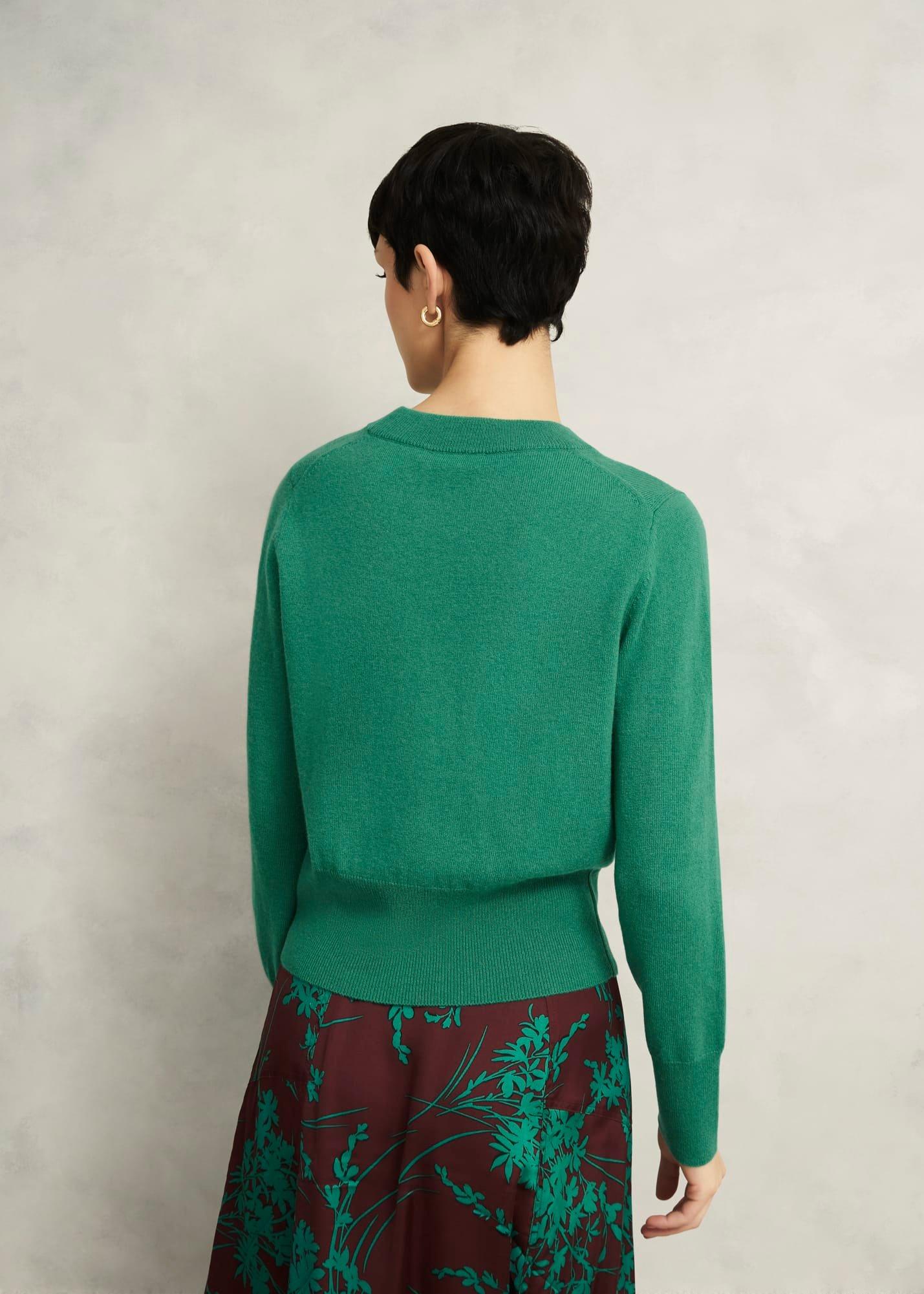 Tresco Wool Cashmere Jumper, Viridian Green, hi-res