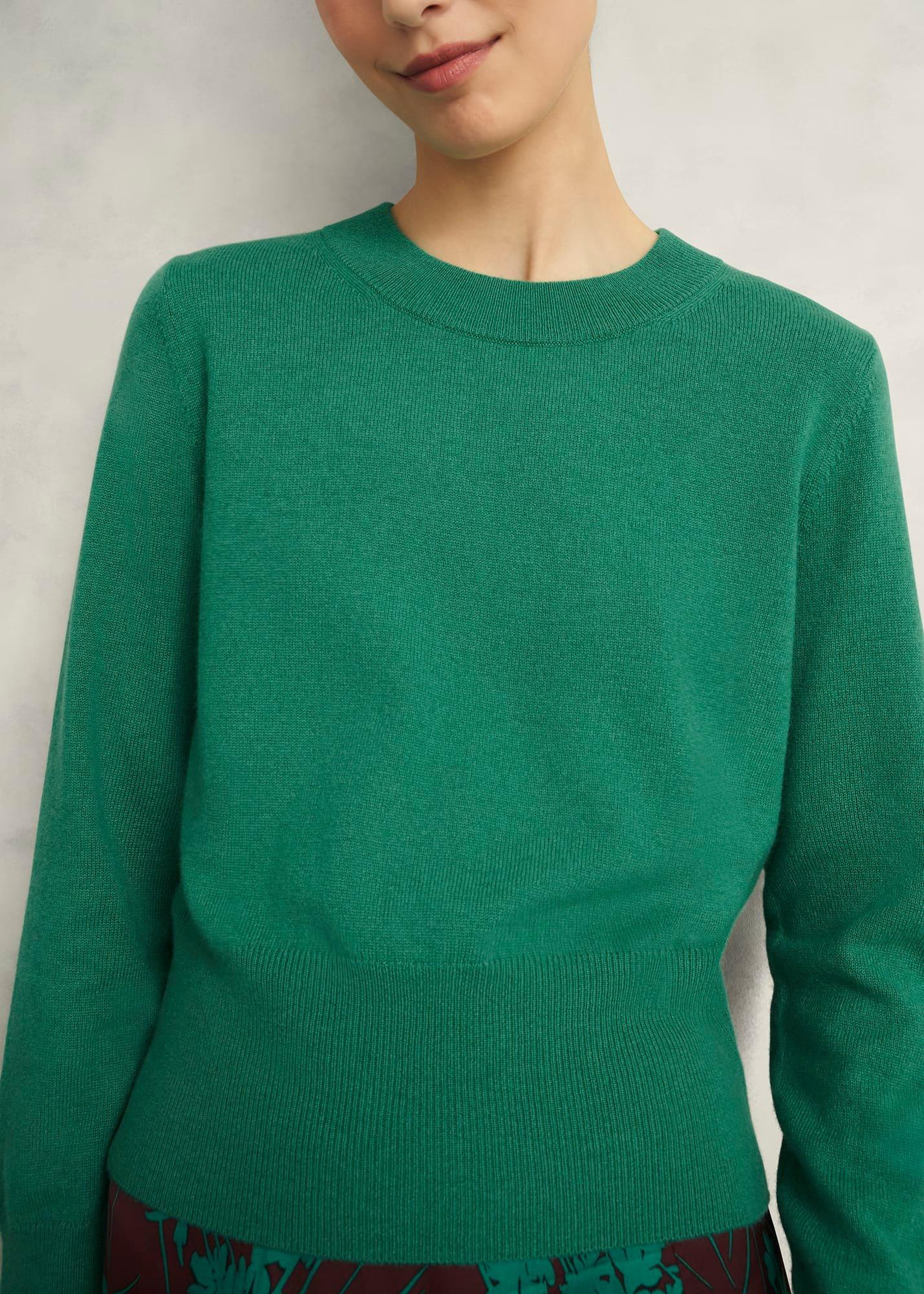 Tresco Wool Cashmere Jumper, Viridian Green, hi-res