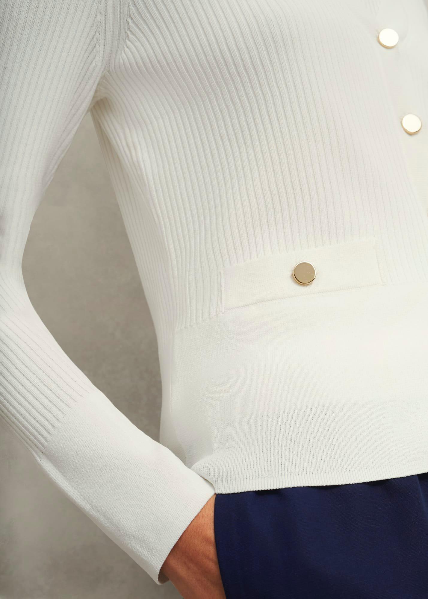 Aubrey Knitted Cardigan, Hobbs Ivory, hi-res