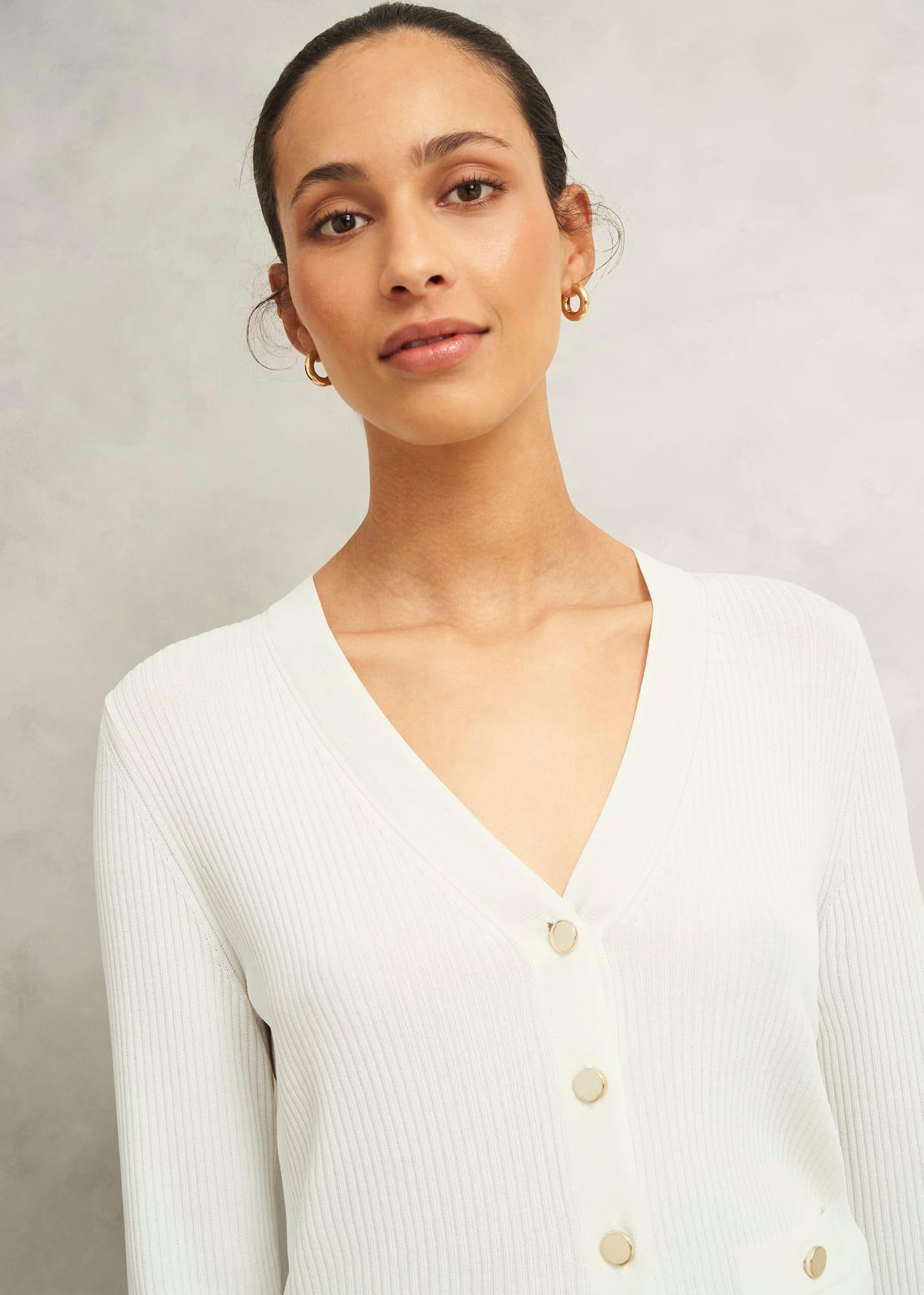 Aubrey Knitted Cardigan, Hobbs Ivory, hi-res