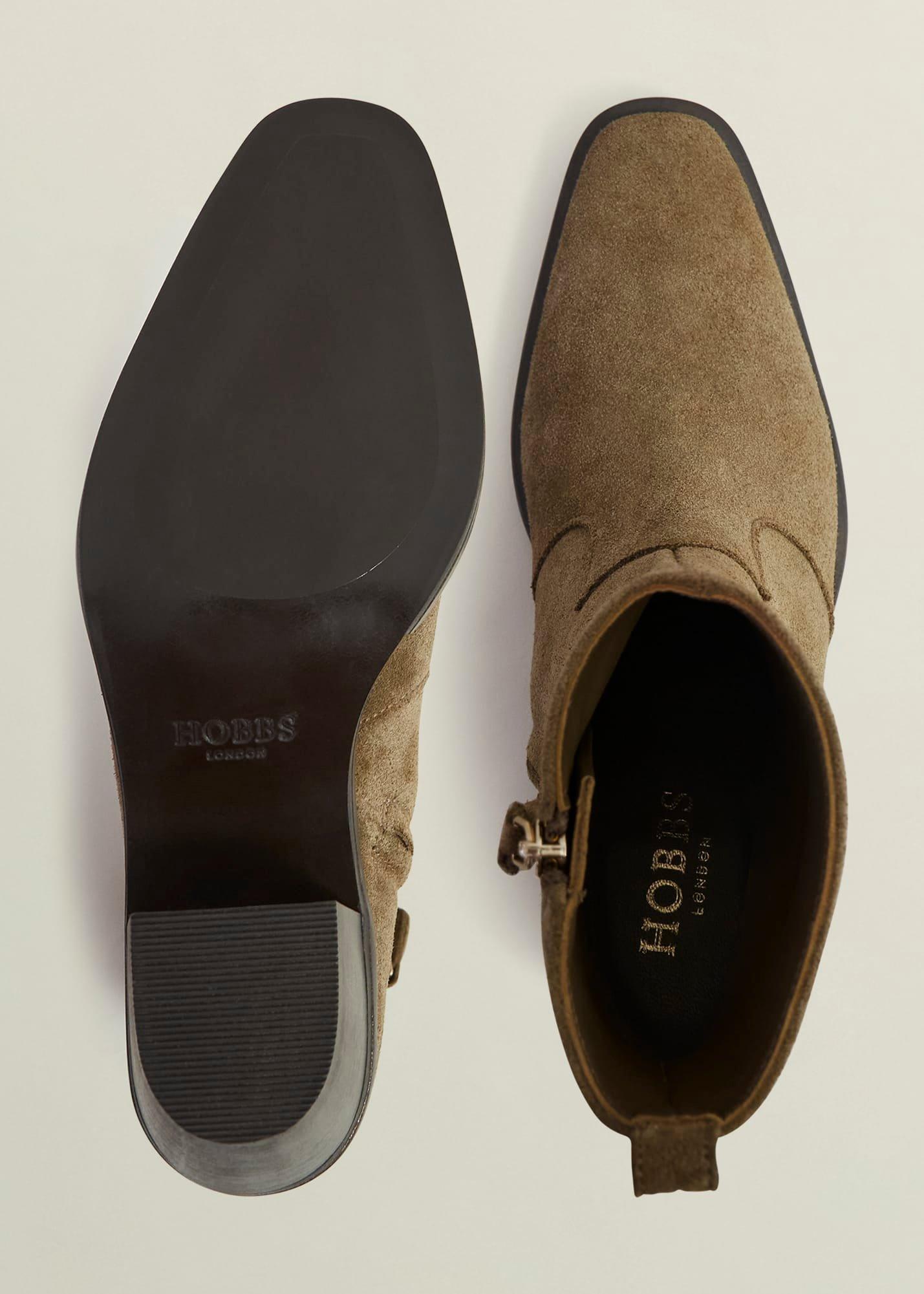 Frankie Suede Western Boots, Dark Tan, hi-res