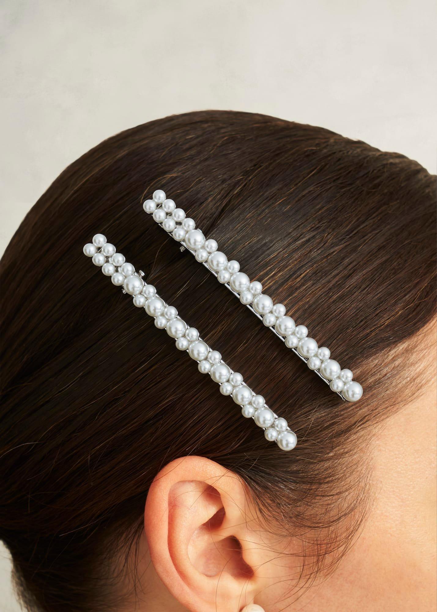 Andie Hair Clips, Ivory, hi-res