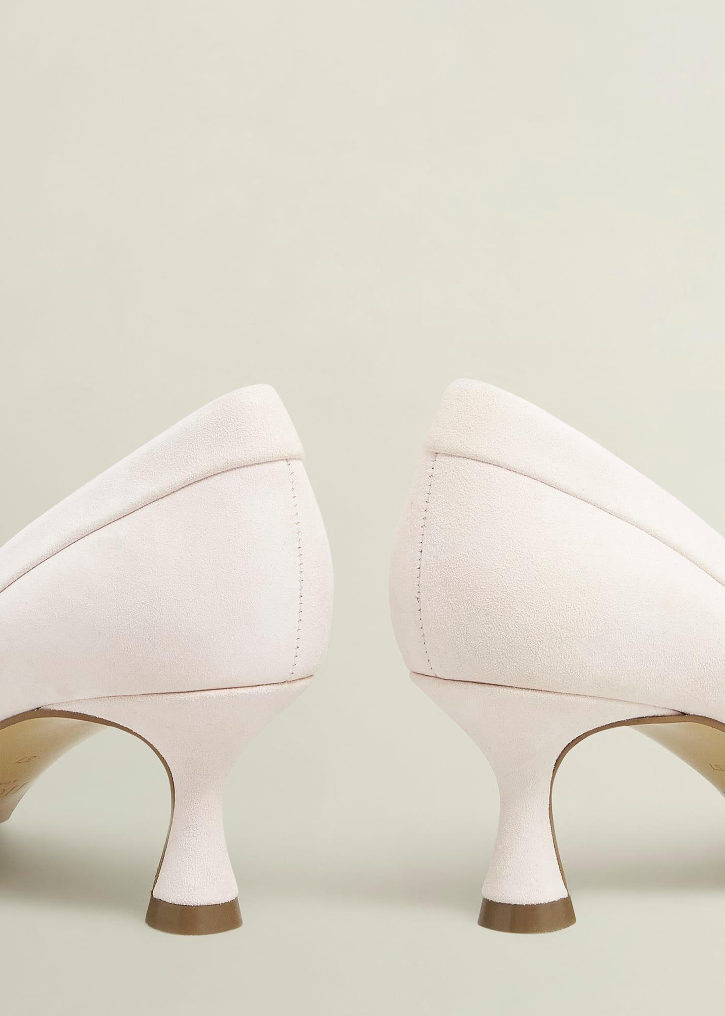 Faye Suede Court Shoes, Pale Pink, hi-res
