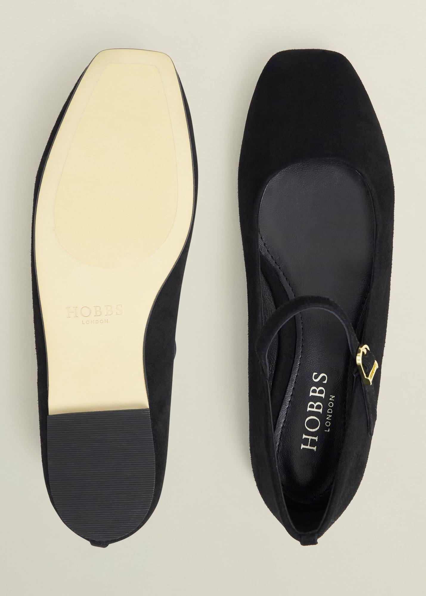 Suede Chrissy Mary Janes, Black, hi-res