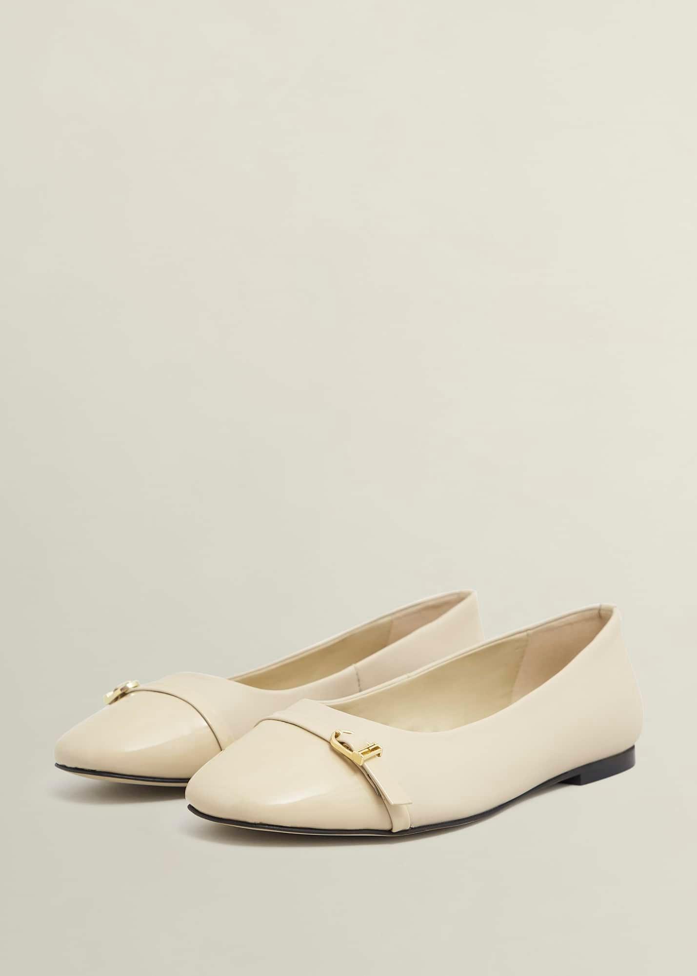 Kelly Leather Ballerinas, Light Beige, hi-res