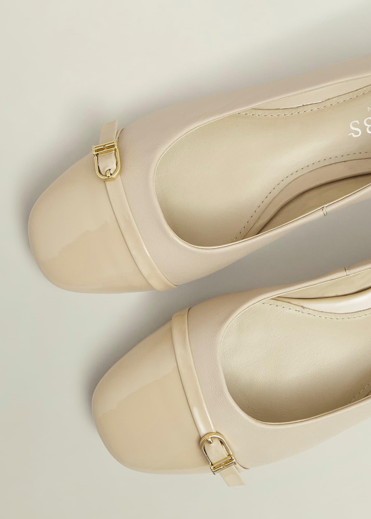 Kelly Leather Ballerinas, Light Beige, hi-res