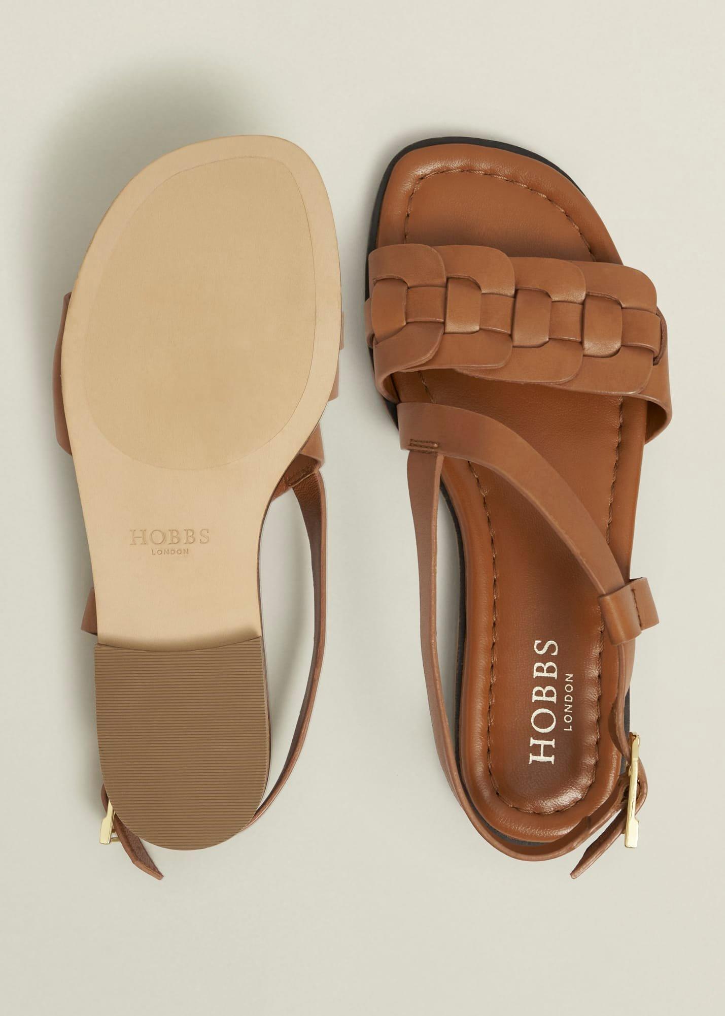 Vera Leather Sandals, Tan, hi-res