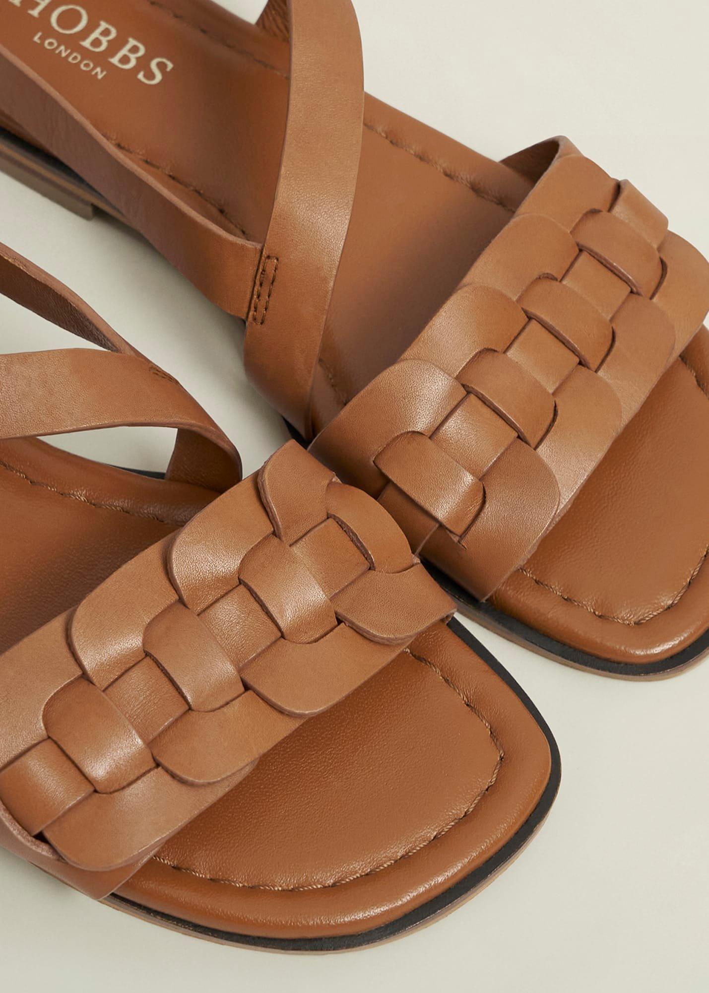 Vera Leather Sandals, Tan, hi-res