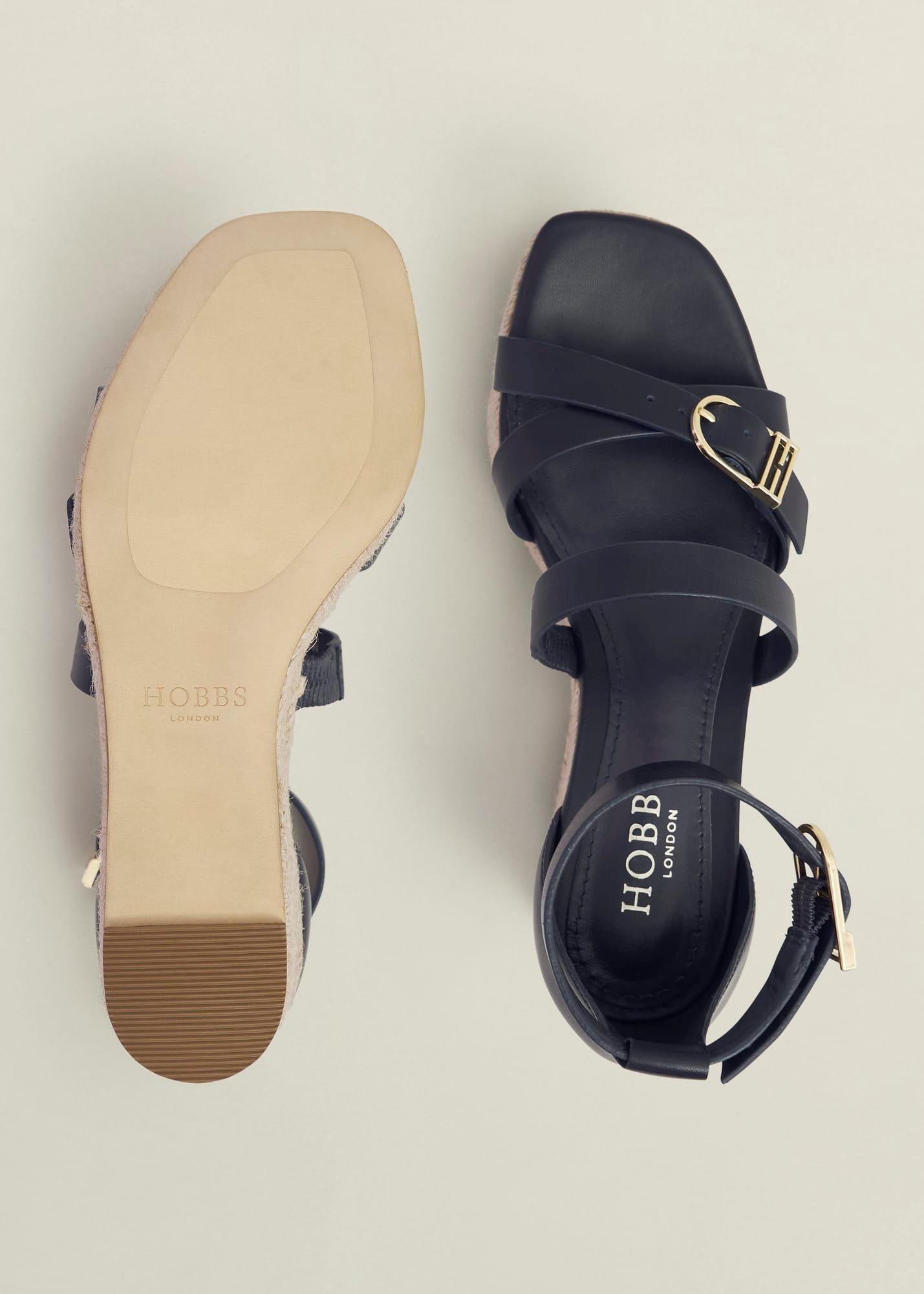 Paloma Leather Espadrilles, Hobbs Navy, hi-res