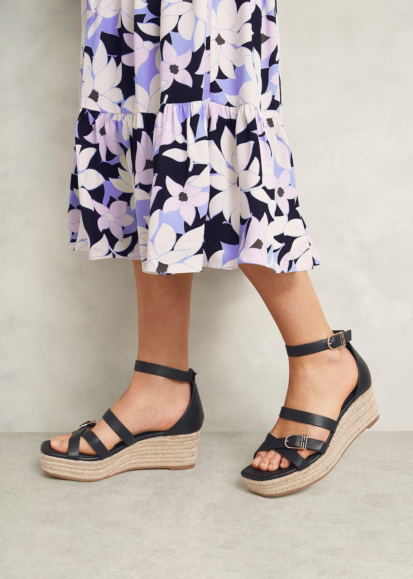 Paloma Leather Espadrilles, Hobbs Navy, hi-res