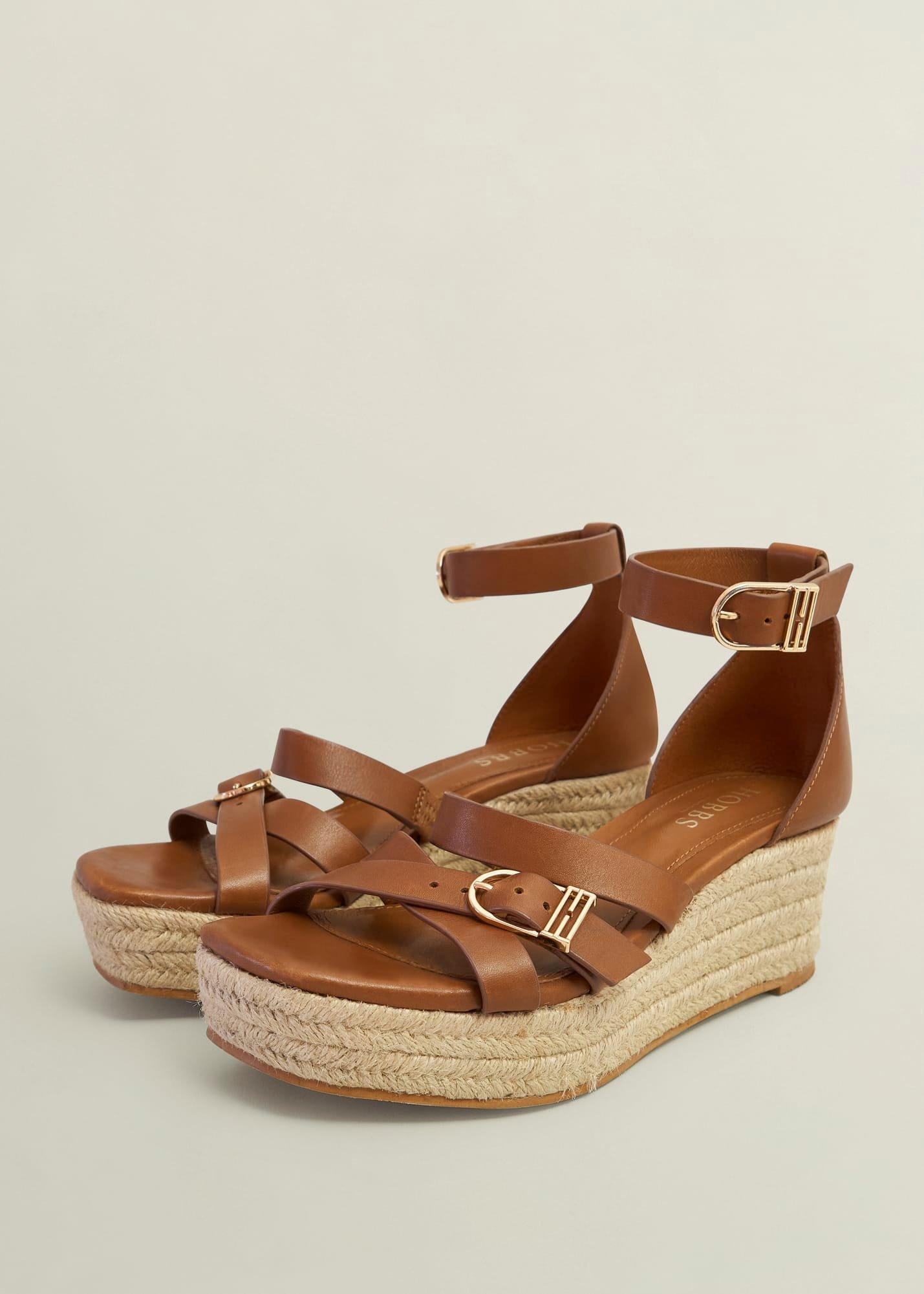 Paloma Leather Espadrilles, Tan, hi-res