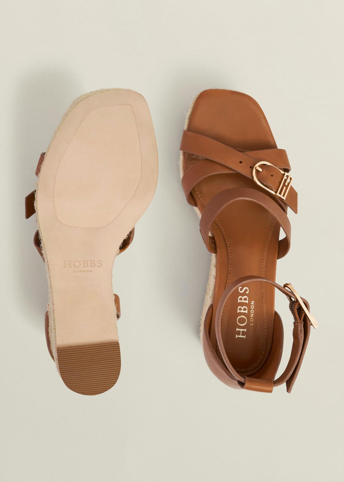 Paloma Leather Espadrilles, Tan, hi-res