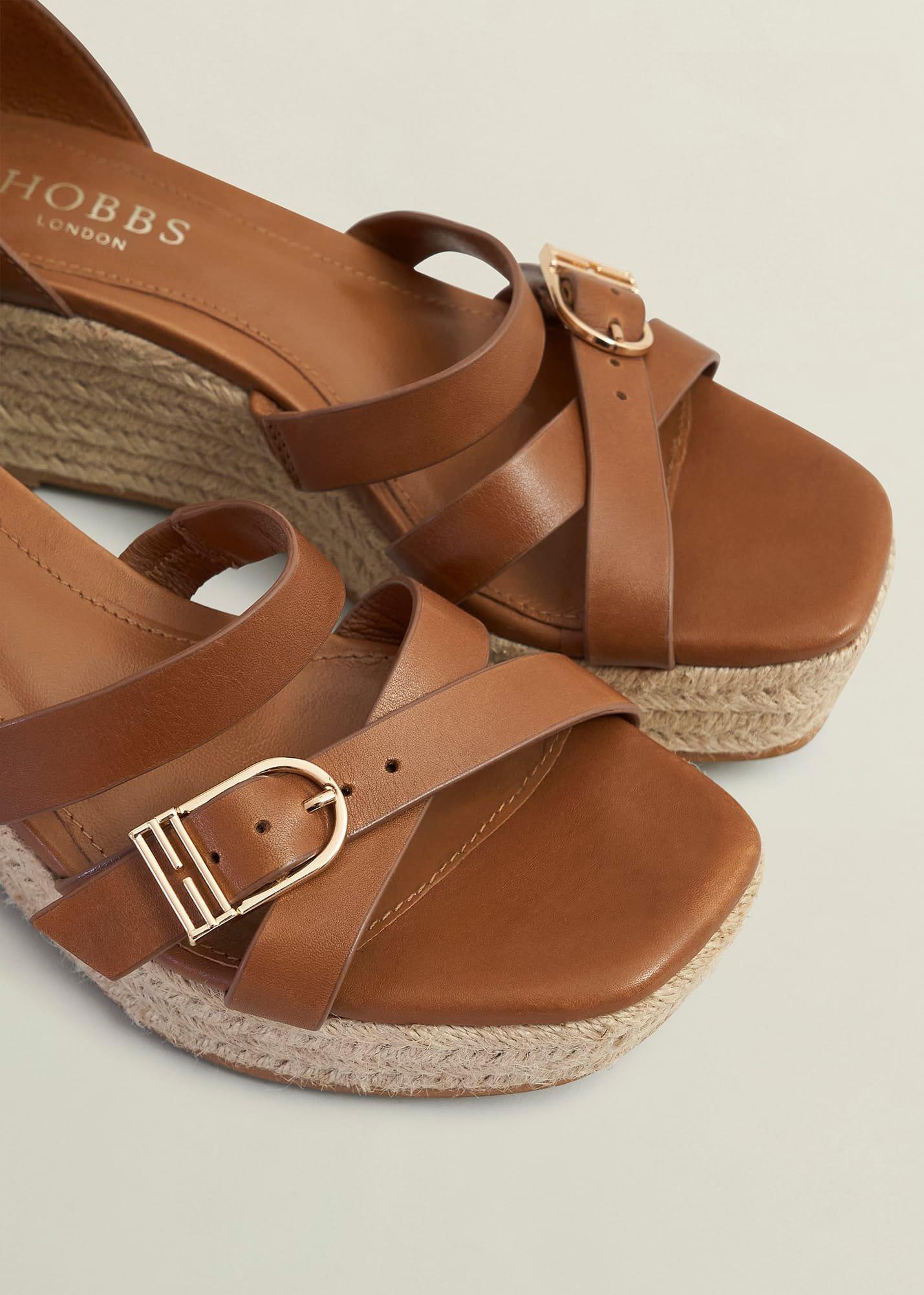 Paloma Leather Espadrilles, Tan, hi-res