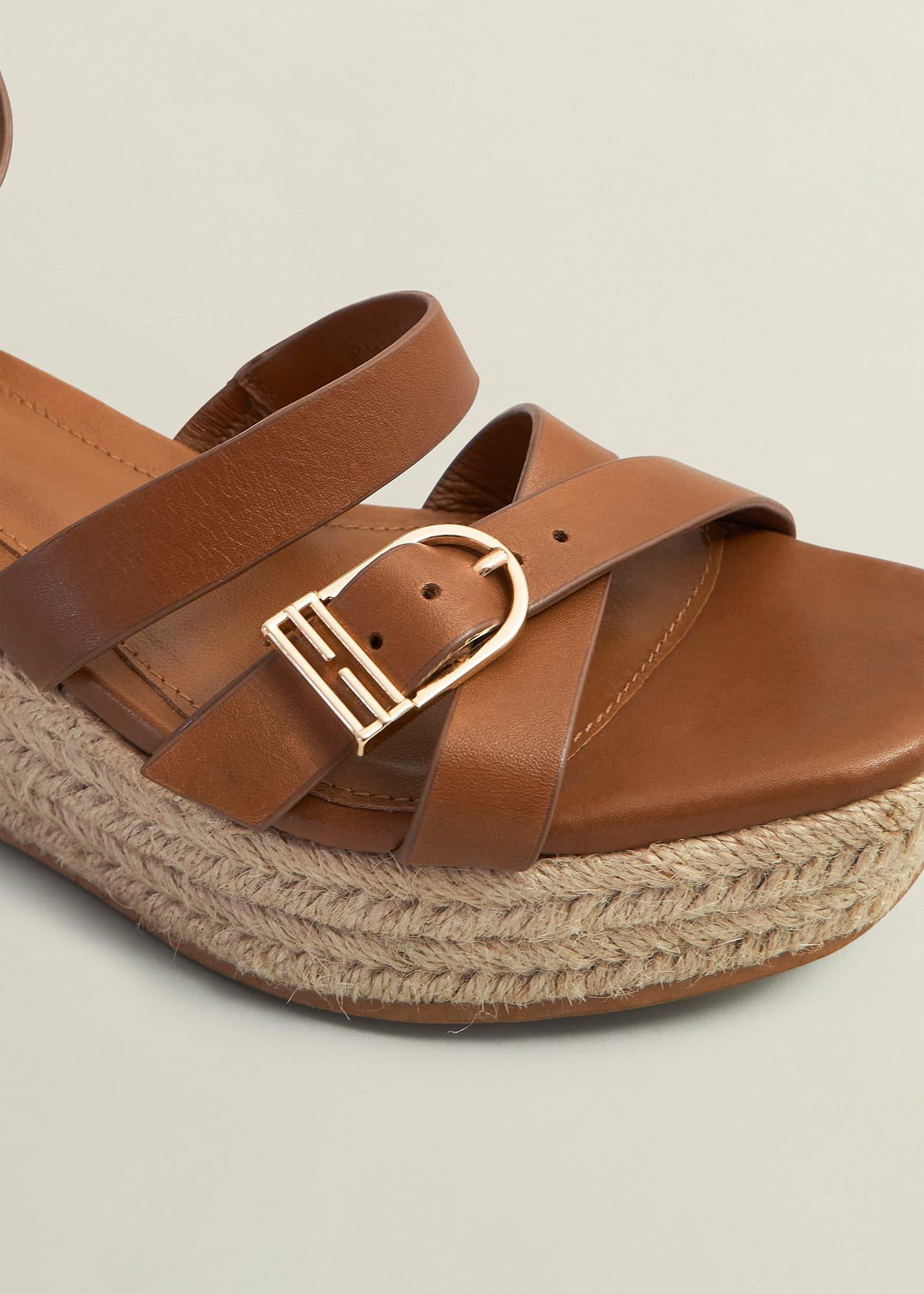 Paloma Leather Espadrilles, Tan, hi-res