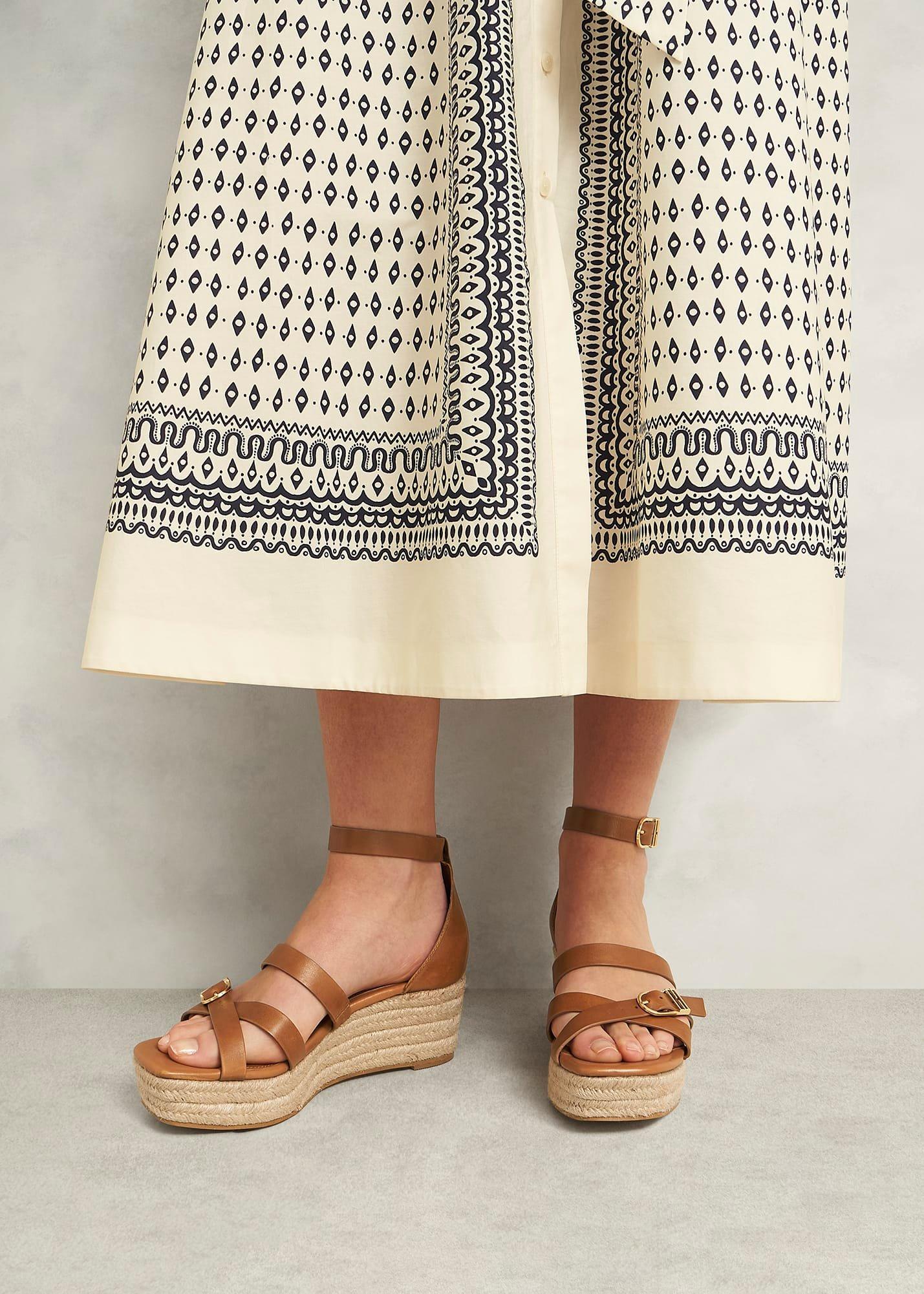 Paloma Leather Espadrilles, Tan, hi-res