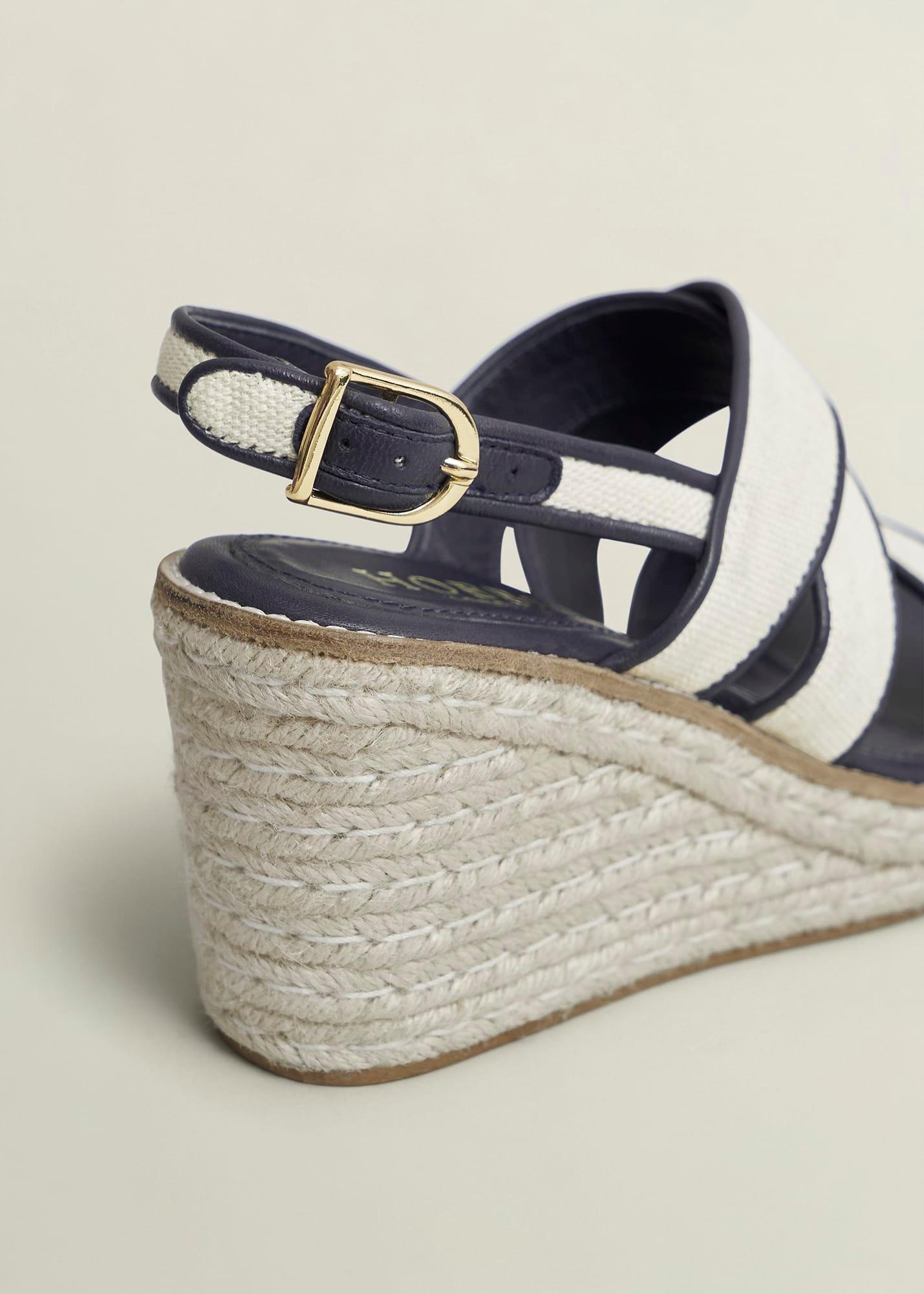 Lucie Canvas Leather Espadrilles, Natural Navy, hi-res