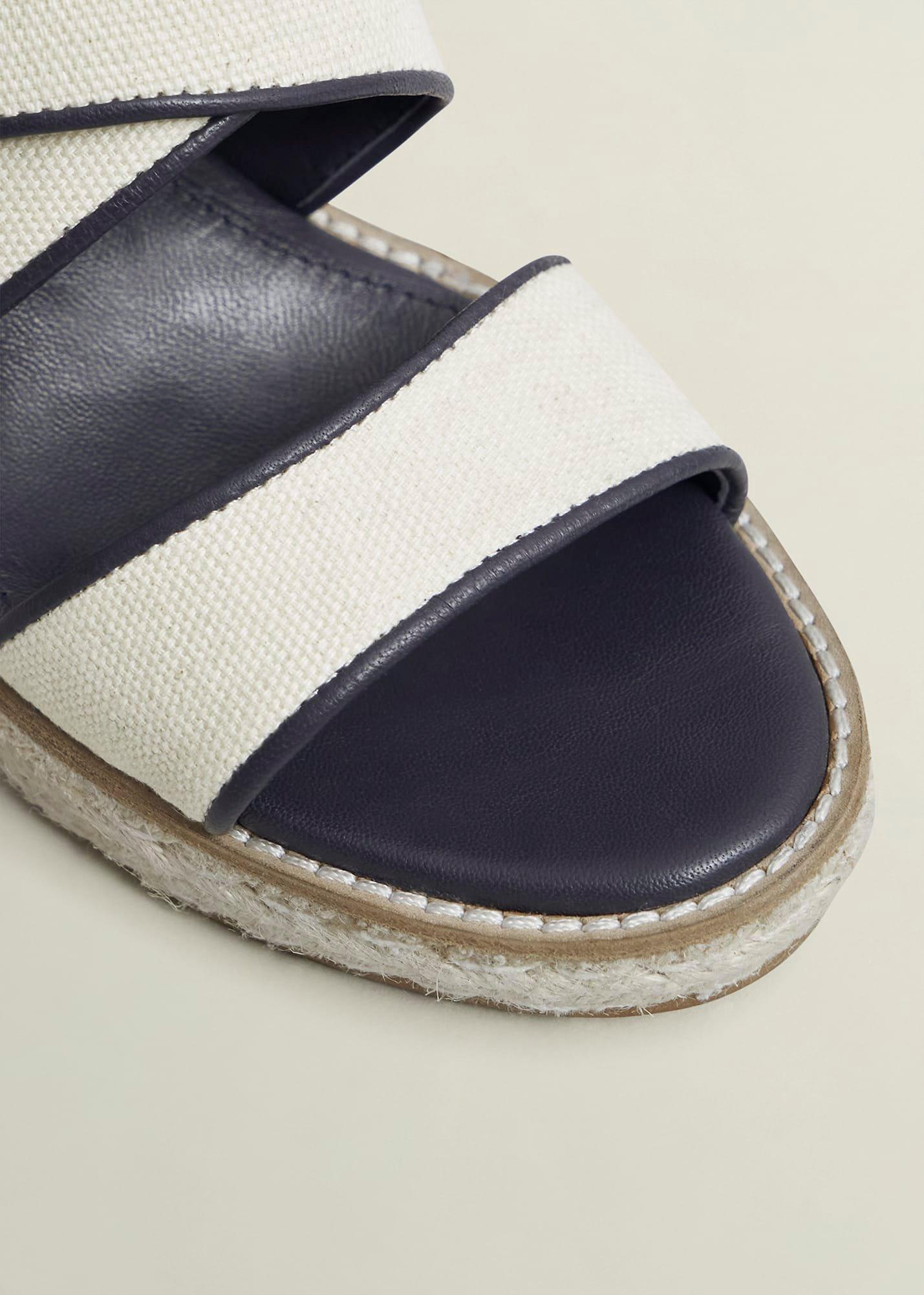 Lucie Canvas Leather Espadrilles, Natural Navy, hi-res