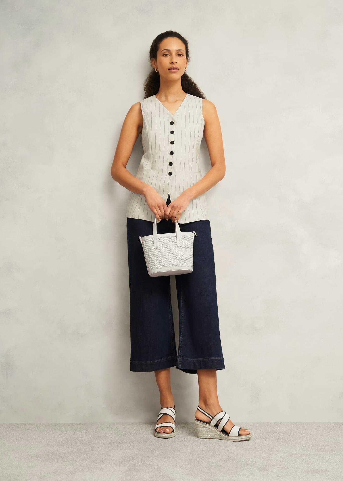 Lucie Canvas Leather Espadrilles, Natural Navy, hi-res