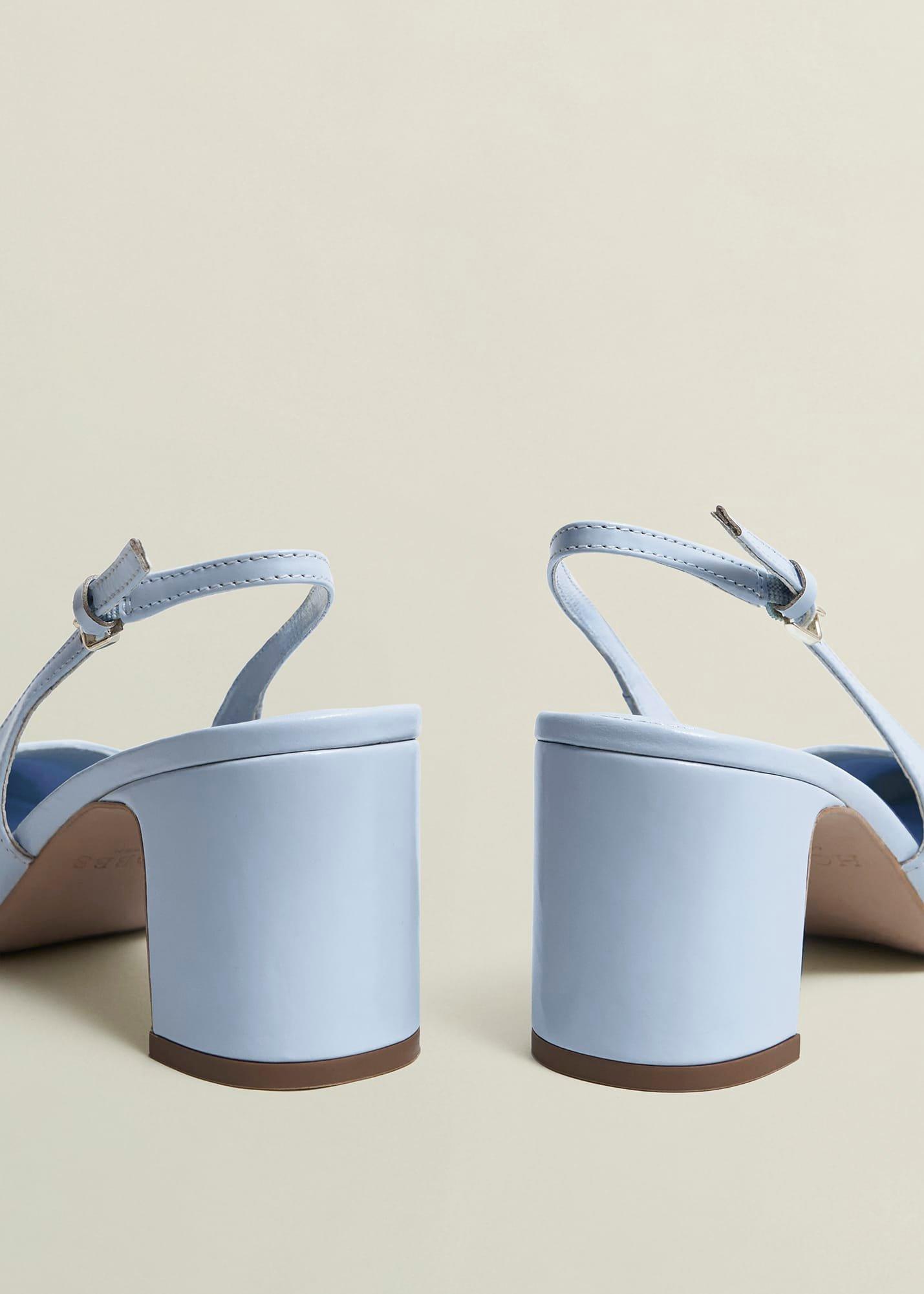Lily Leather Slingbacks, Pale Blue, hi-res